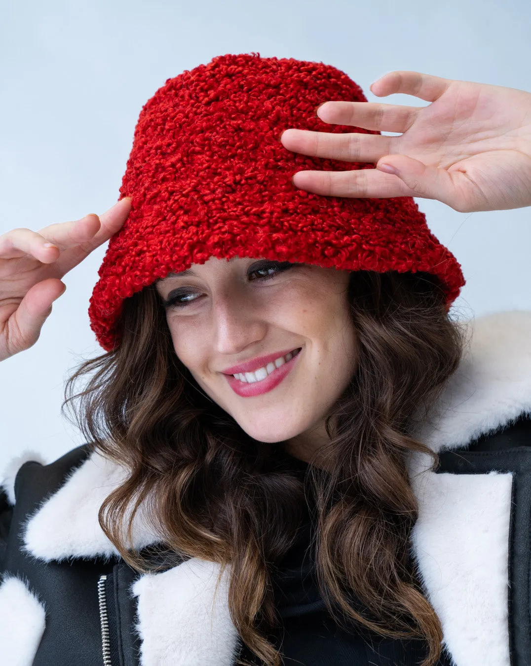 Reversible Faux Sherpa Bucket Hat sold by Adrienne Landau product image thumbnail 2