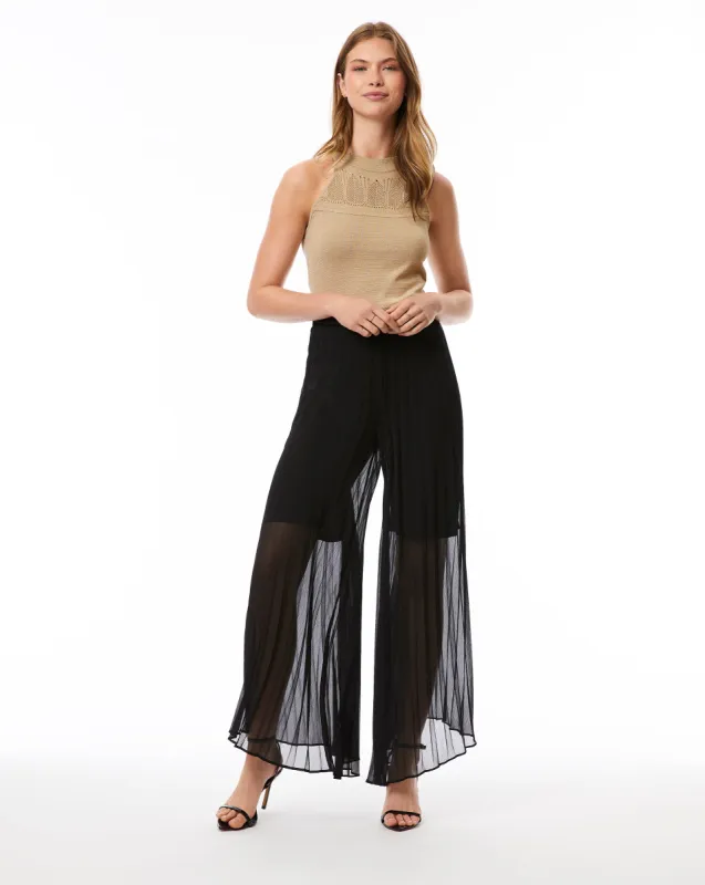 Sheer Wide Leg Pleated Pant sold by Adrienne Landau