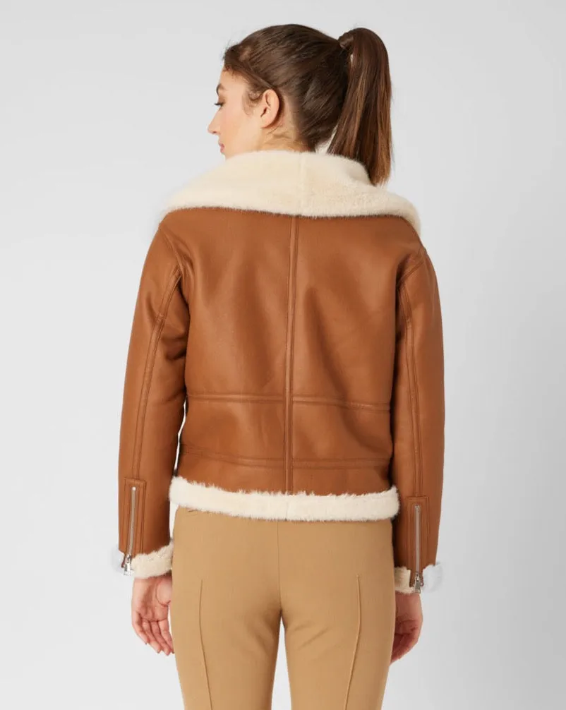 Faux Shearling Bomber Jacket sold by Adrienne Landau product image thumbnail 4