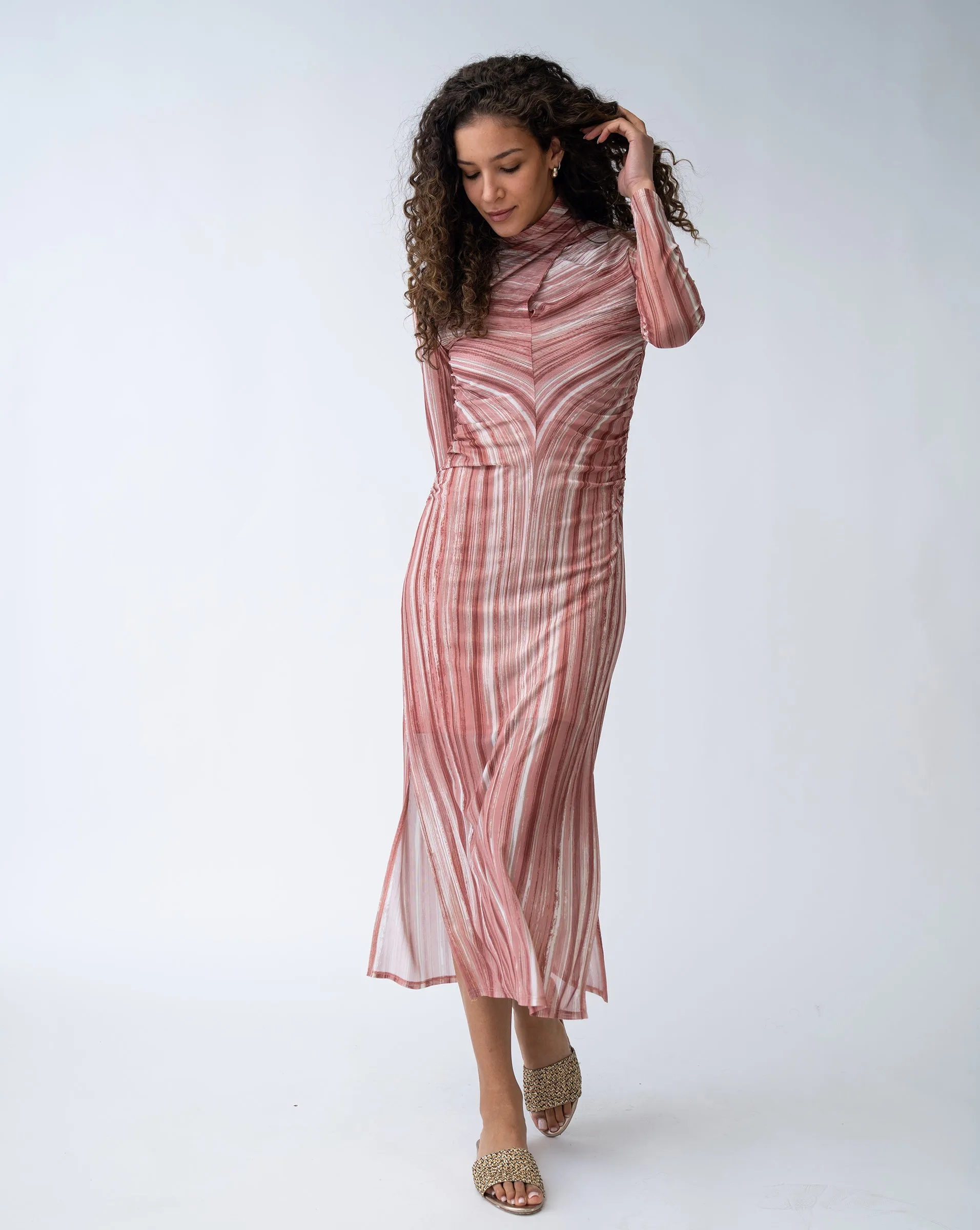 Mock Neck Midi Dress sold by Adrienne Landau product image thumbnail 4