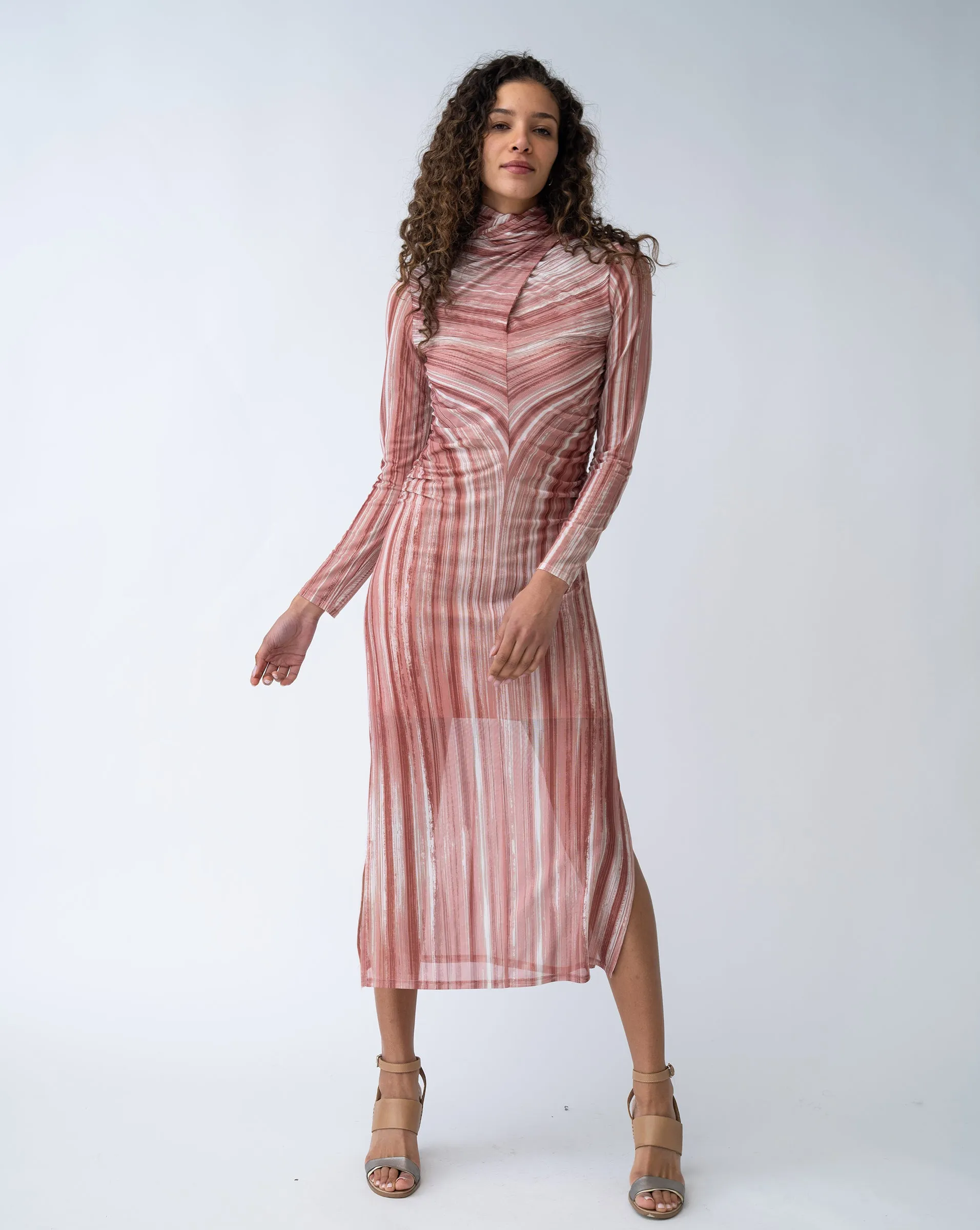 Mock Neck Midi Dress sold by Adrienne Landau