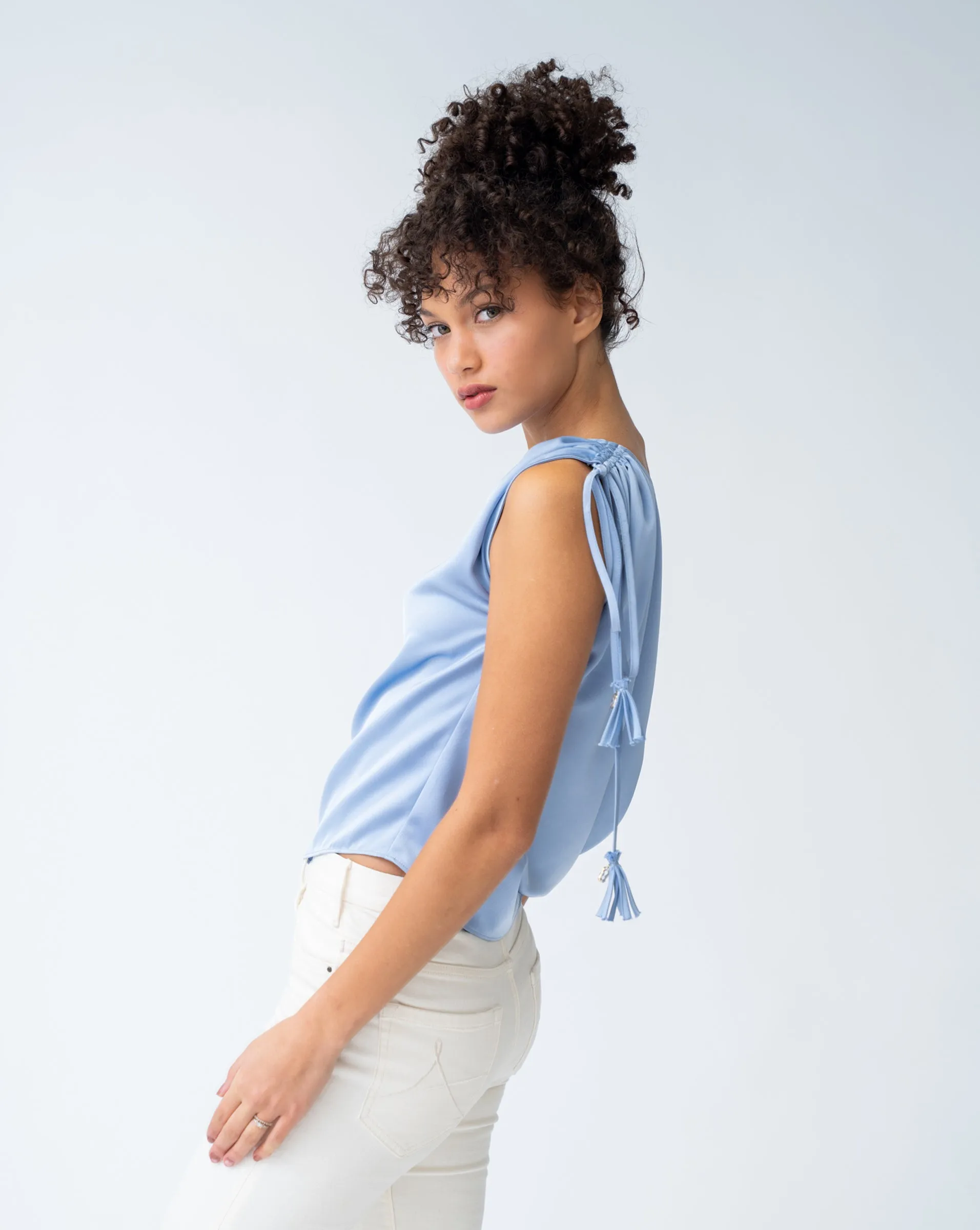 FINAL SALE - Lapis Off the Shoulder Top sold by Adrienne Landau product image thumbnail 2