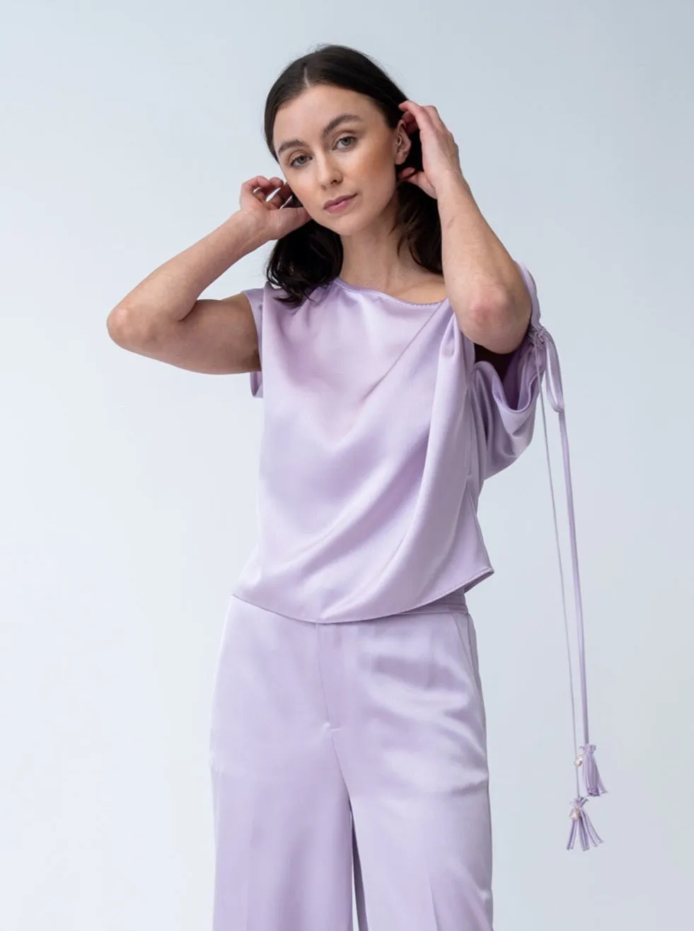 FINAL SALE - Lapis Off the Shoulder Top sold by Adrienne Landau product image thumbnail 5