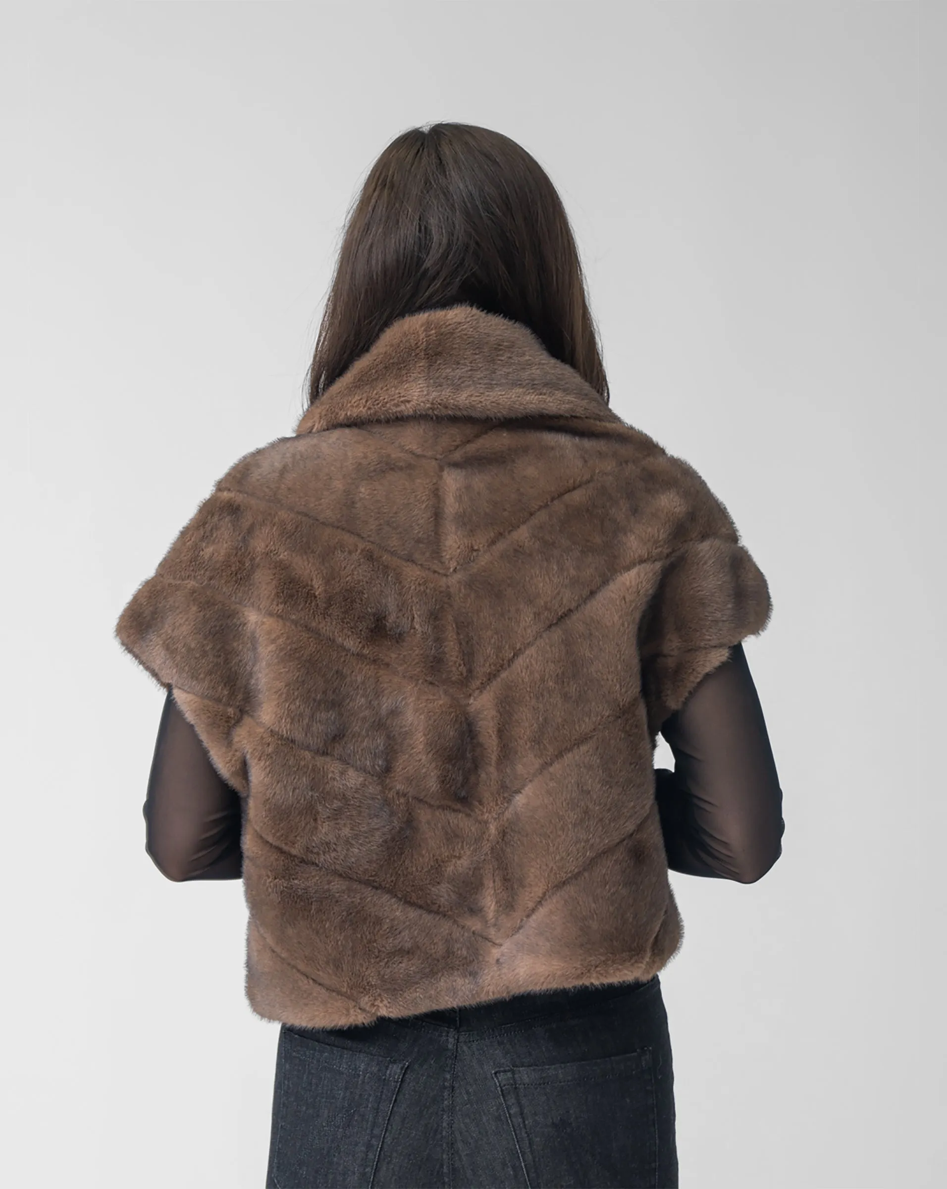 Shawl Collar Faux Fur Vest sold by Adrienne Landau product image thumbnail 4