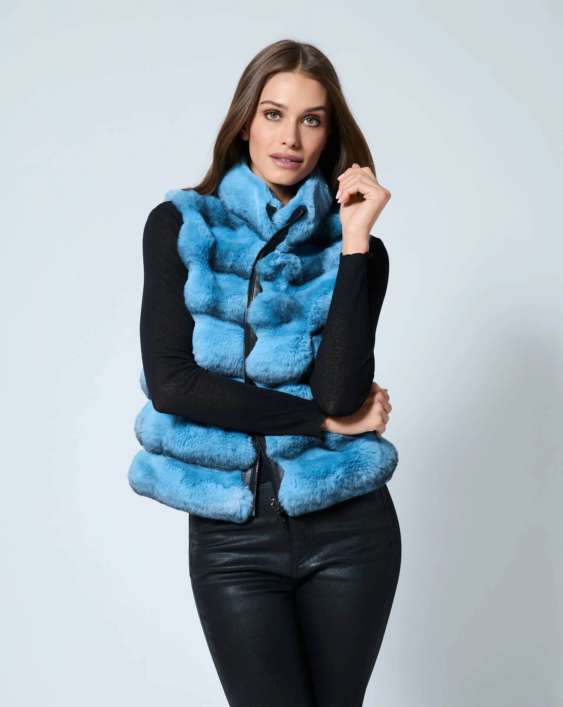 Chinchilla Faux Fur Vest sold by Adrienne Landau product image thumbnail 2