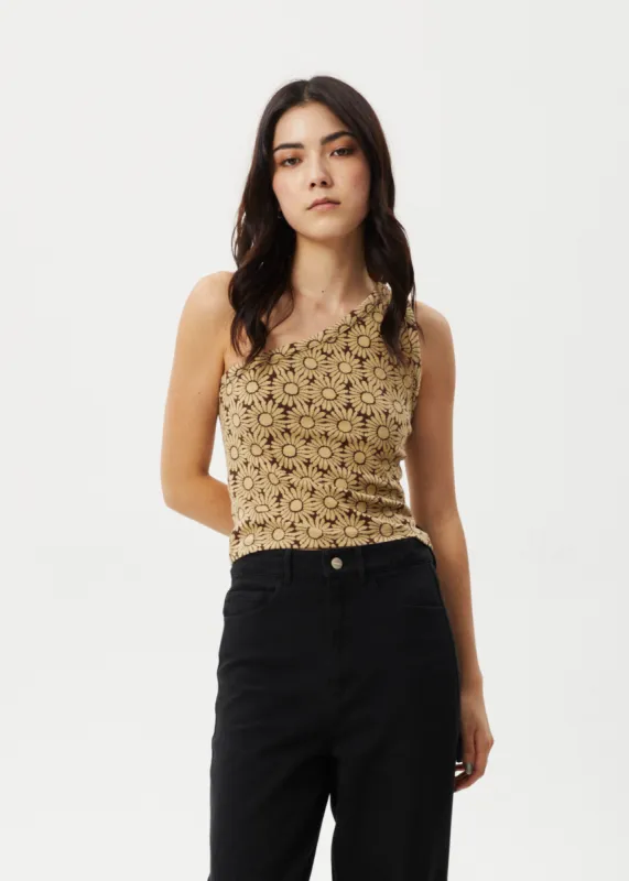 AFENDS Womens Daisy - One Shoulder Top - Toffee sold by Afends