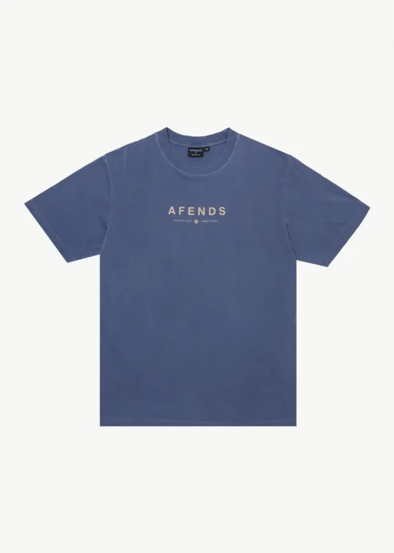 AFENDS Mens Thrown Out - Retro Tee - Washed Marlin sold by Afends