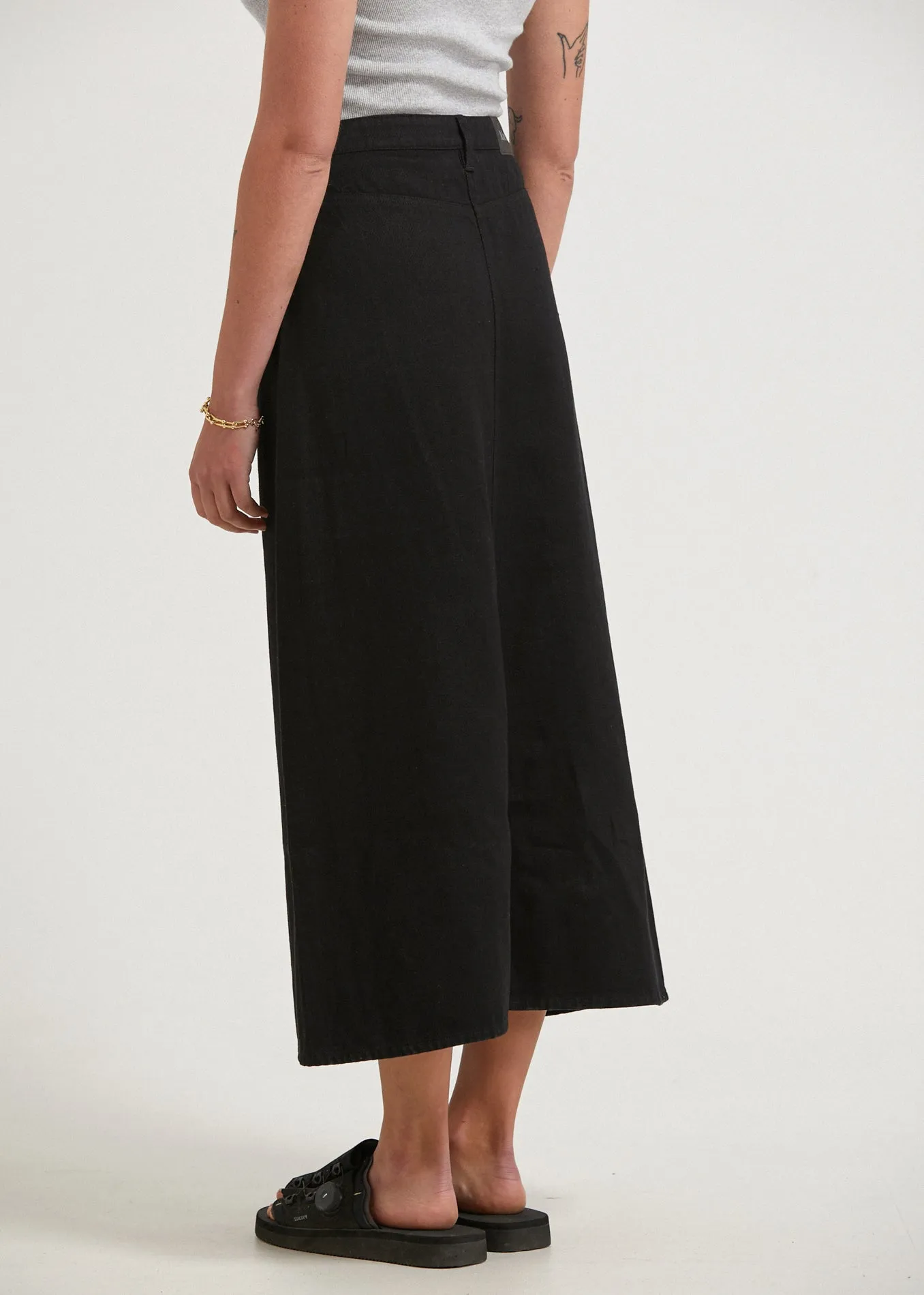 AFENDS Womens Nina - Twill High Rise Midi Skirt - Black sold by Afends product image thumbnail 5