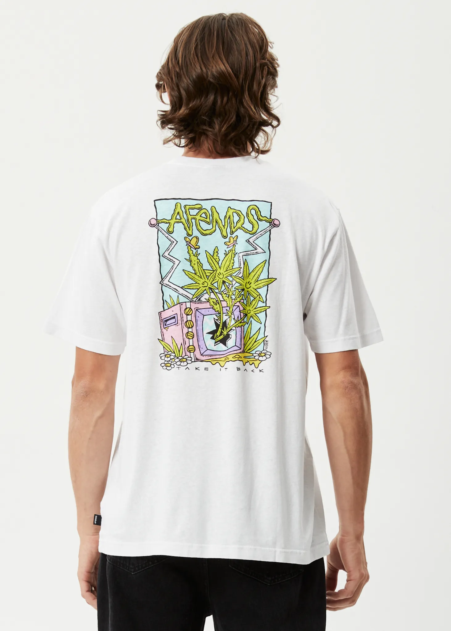 AFENDS Mens Take It Back - Retro Graphic T-Shirt - White sold by Afends product image thumbnail 2