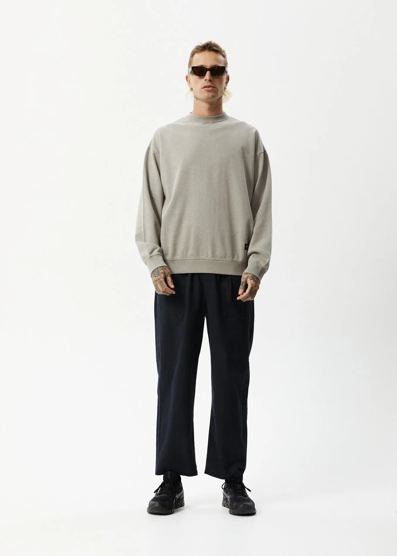 AFENDS Mens Indica - Crew Neck Jumper - Olive sold by Afends product image thumbnail 3
