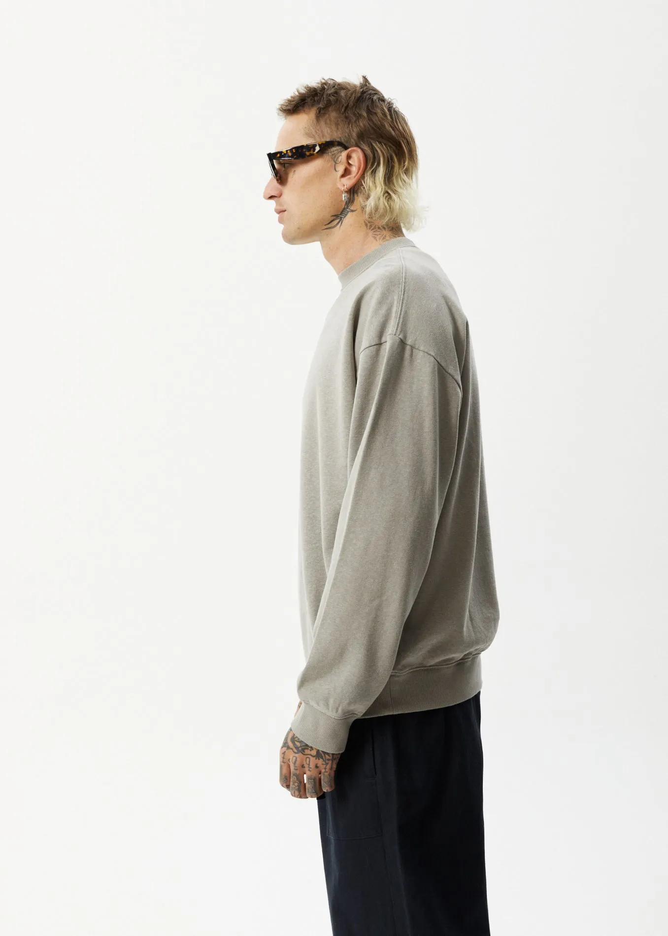 AFENDS Mens Indica - Crew Neck Jumper - Olive sold by Afends product image thumbnail 2