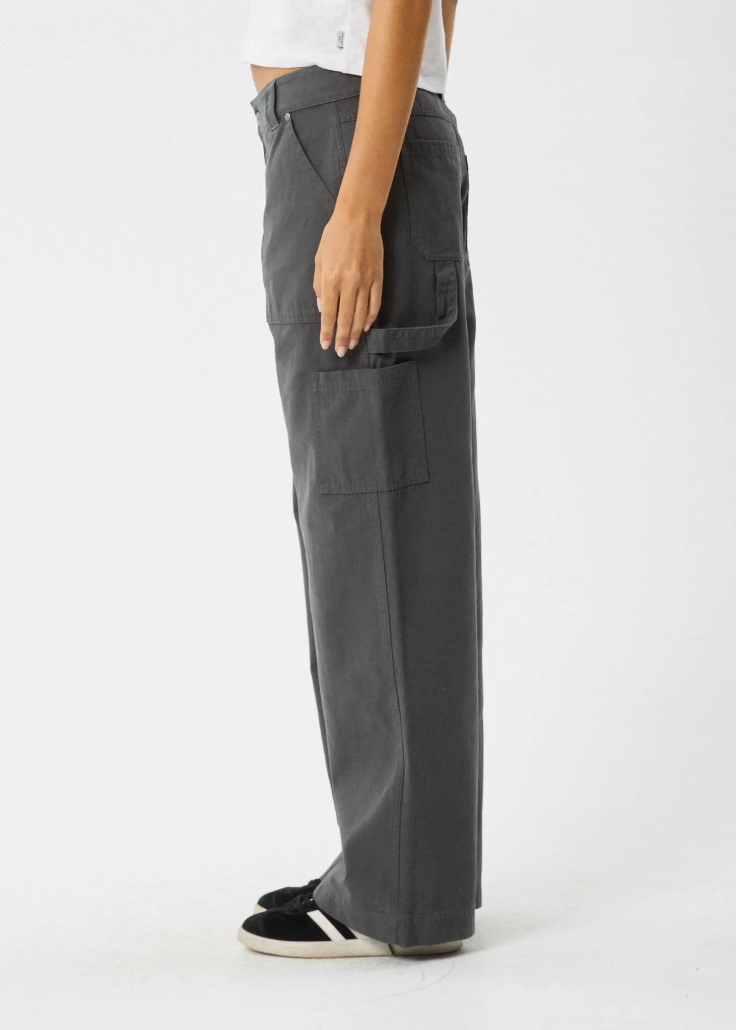 AFENDS Womens Lexi - Low Rise Workwear Pant - Gunmetal sold by Afends product image thumbnail 4