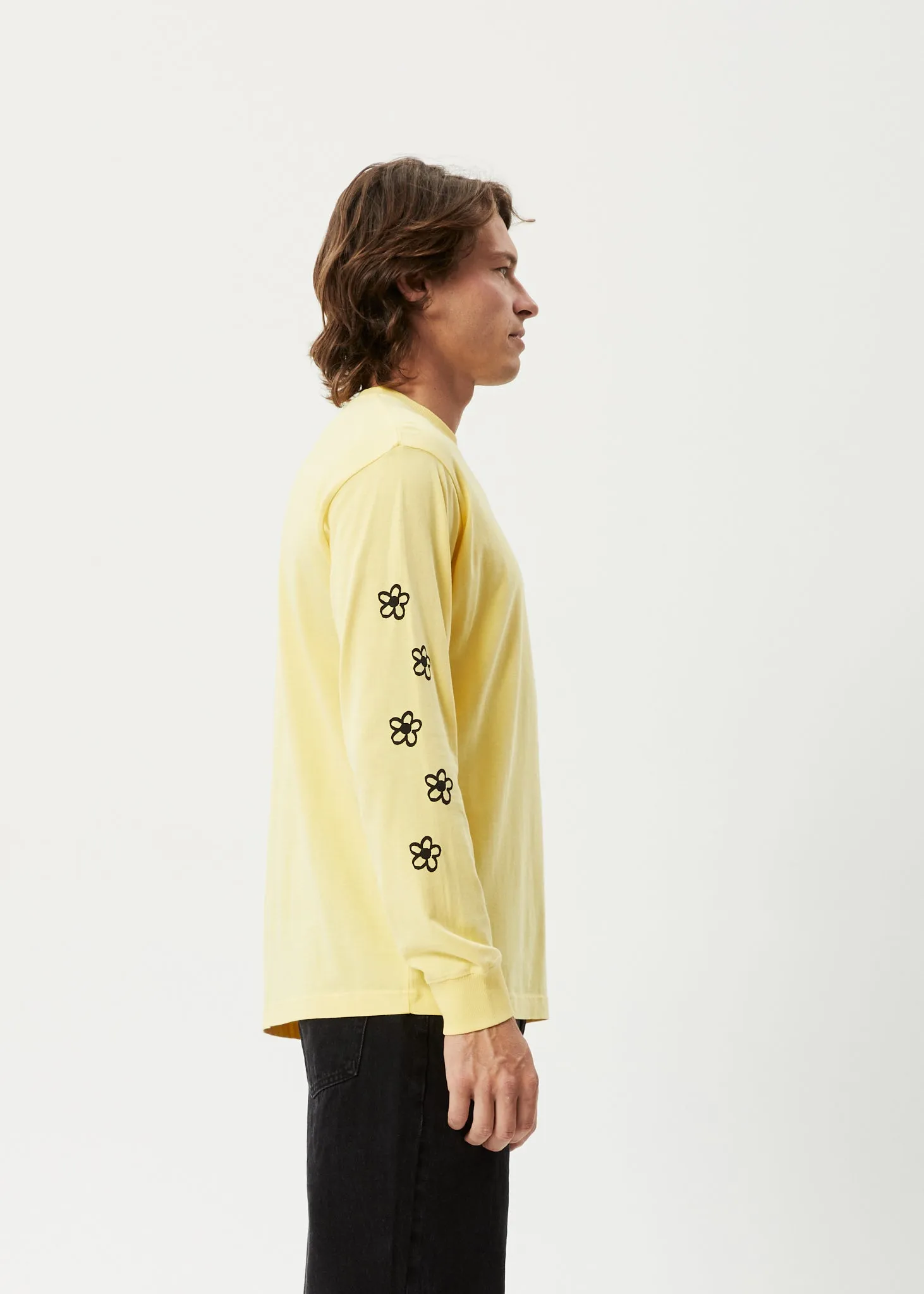 AFENDS Mens Earthling - Long Sleeve Graphic Logo T-Shirt - Butter sold by Afends product image thumbnail 4