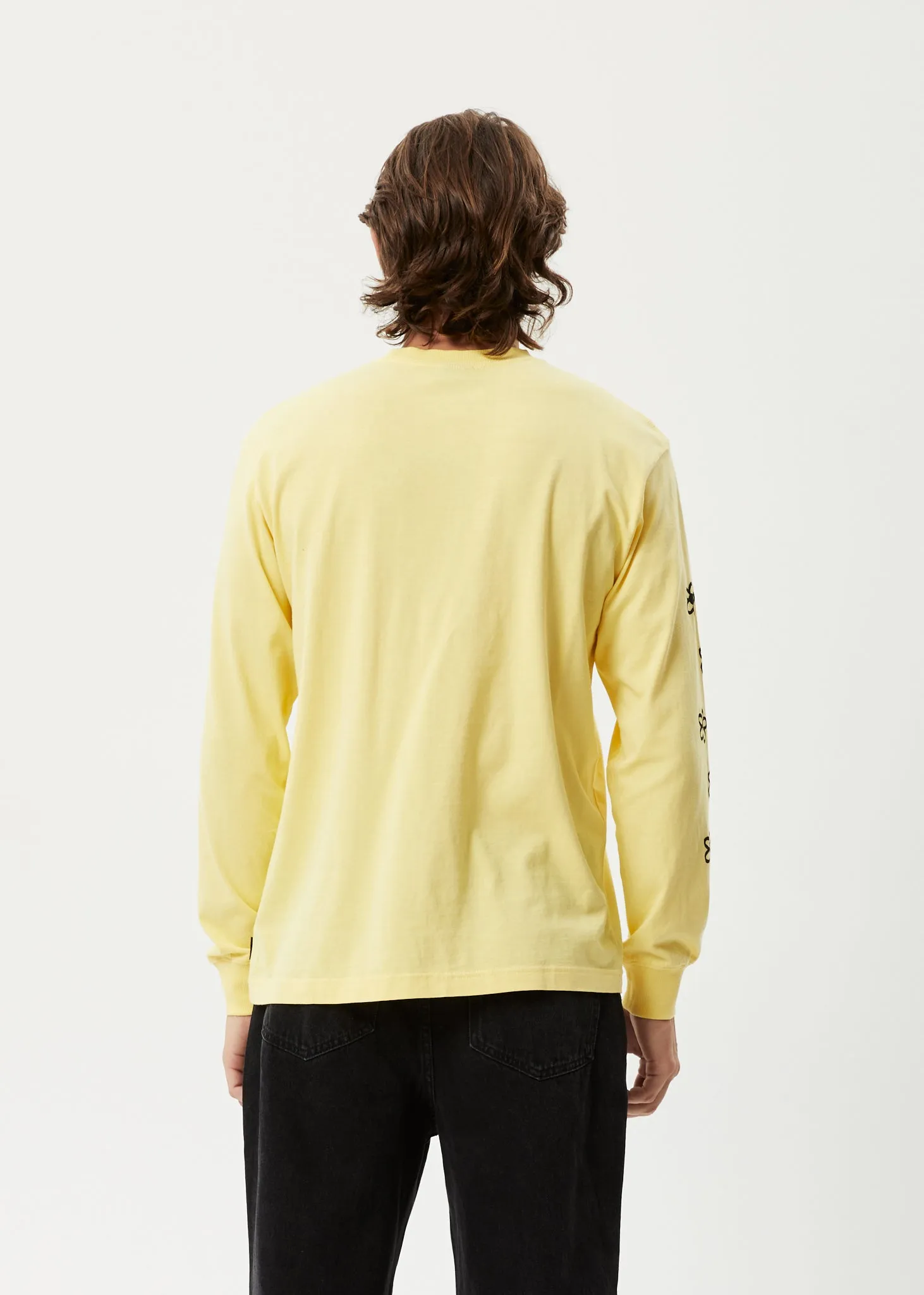 AFENDS Mens Earthling - Long Sleeve Graphic Logo T-Shirt - Butter sold by Afends product image thumbnail 5