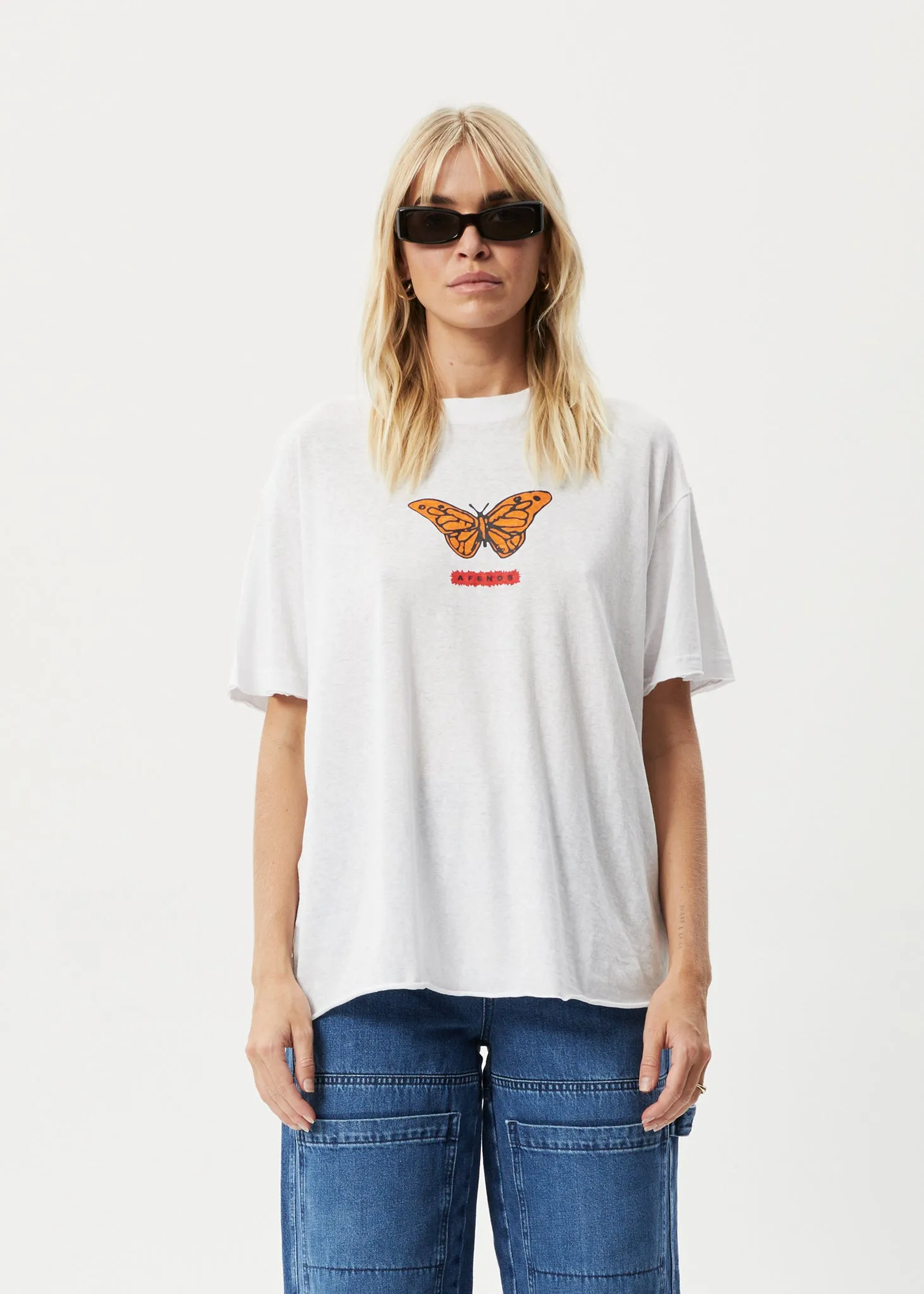AFENDS Womens Papillon - Oversized T-Shirt - White sold by Afends product image thumbnail 5