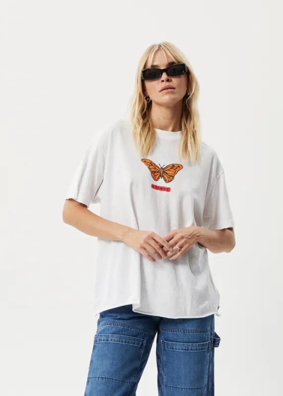 AFENDS Womens Papillon - Oversized T-Shirt - White sold by Afends