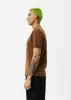 AFENDS Mens Outside - Graphic Retro T-Shirt - Toffee sold by Afends