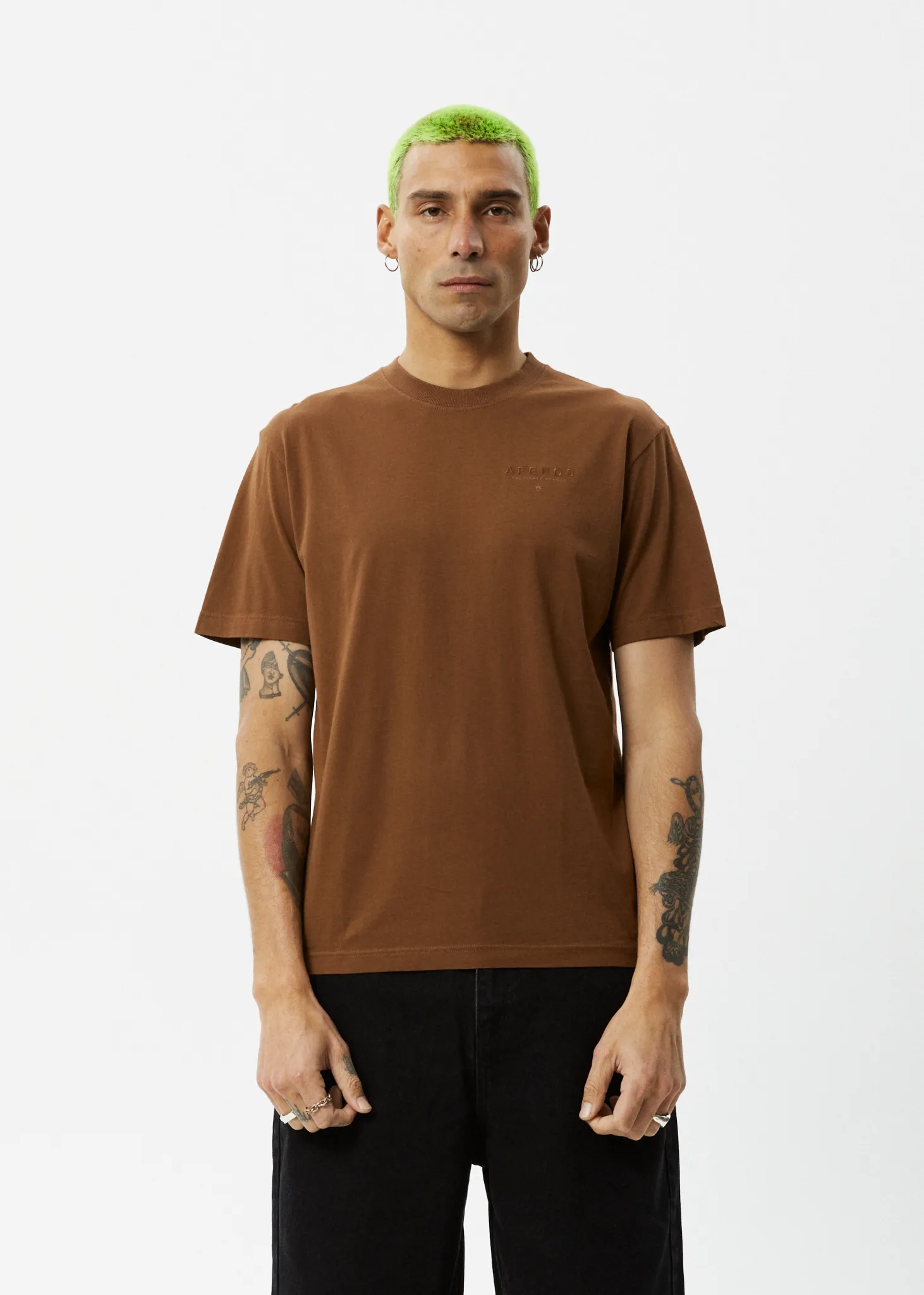 AFENDS Mens Outside - Graphic Retro T-Shirt - Toffee sold by Afends product image thumbnail 2
