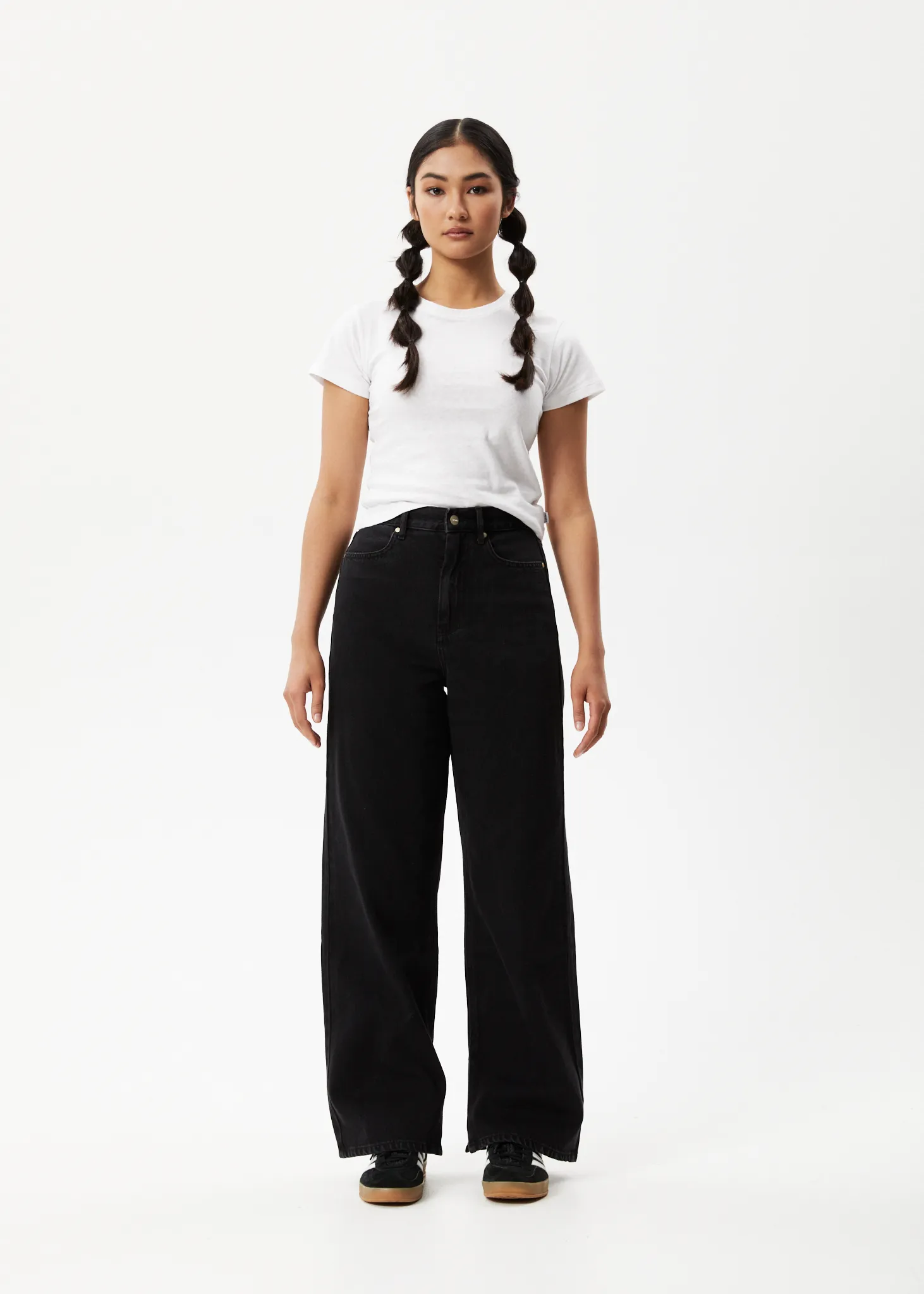 AFENDS Womens Bella - Denim Baggy Jeans - Washed Black sold by Afends