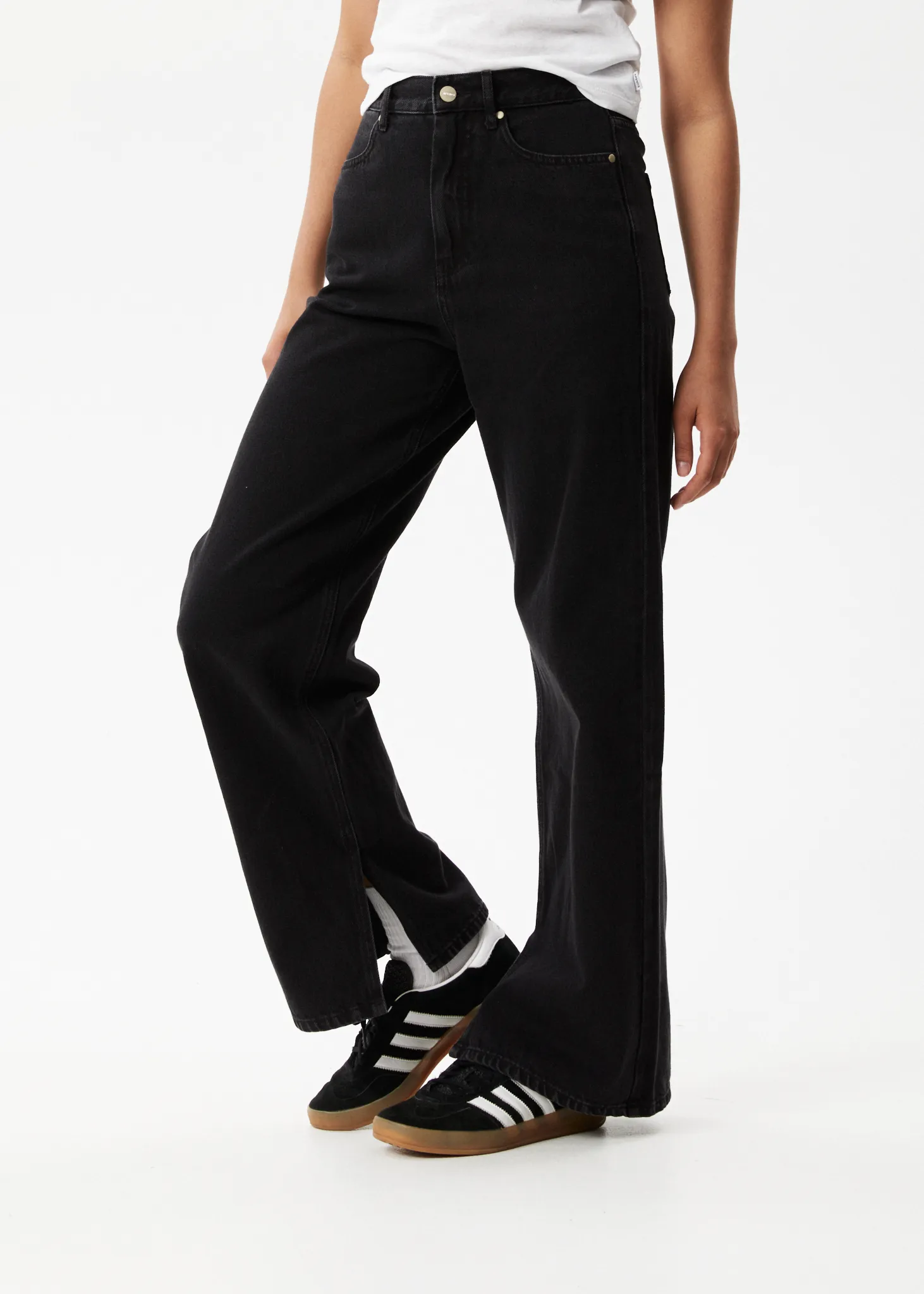 AFENDS Womens Bella - Denim Baggy Jeans - Washed Black sold by Afends product image thumbnail 3