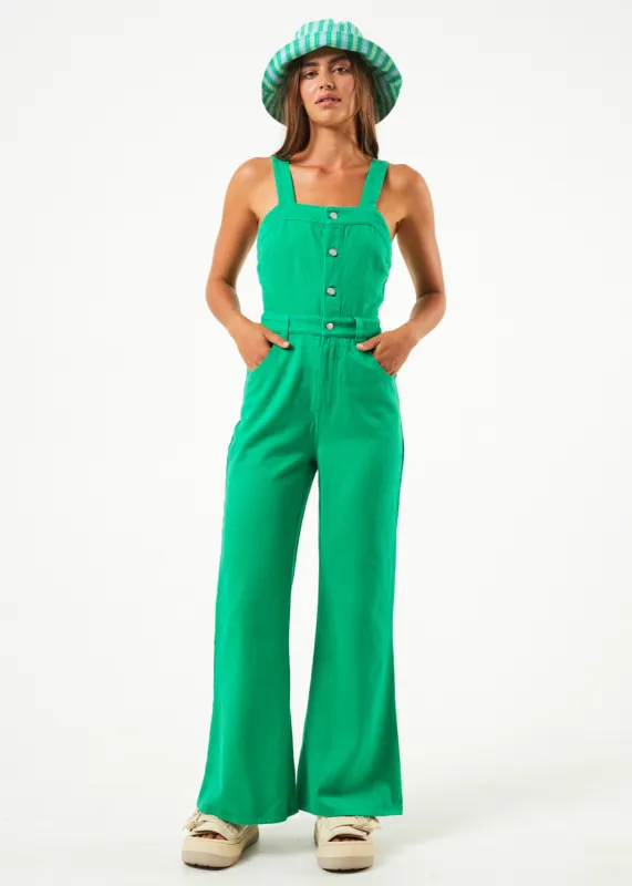 AFENDS Womens Sleepy Hollow Arlo - Twill Jumpsuit - Forest sold by Afends
