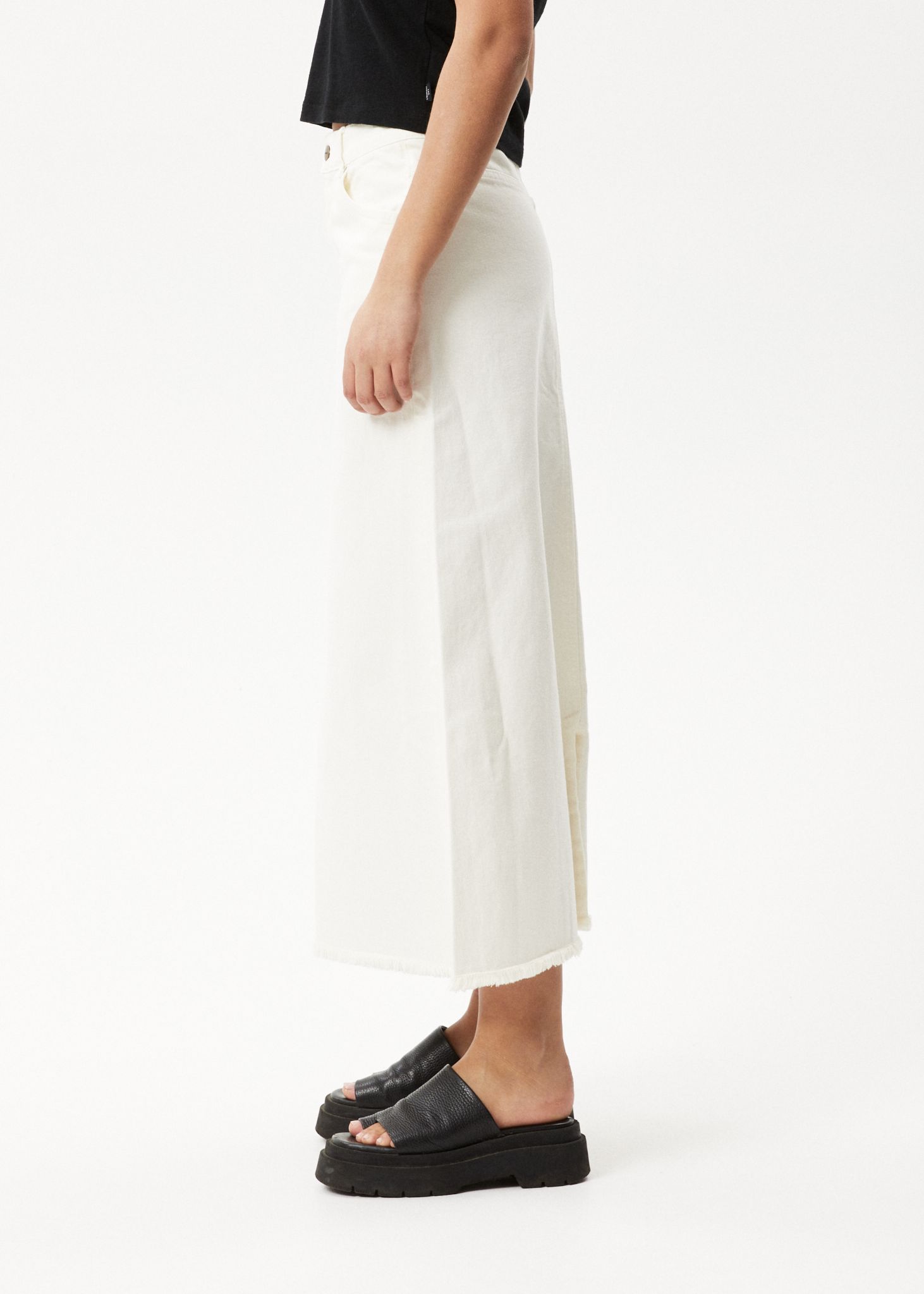 Afends Womens Chichi - Organic Denim Midi Skirt - Off White sold by Afends product image thumbnail 5