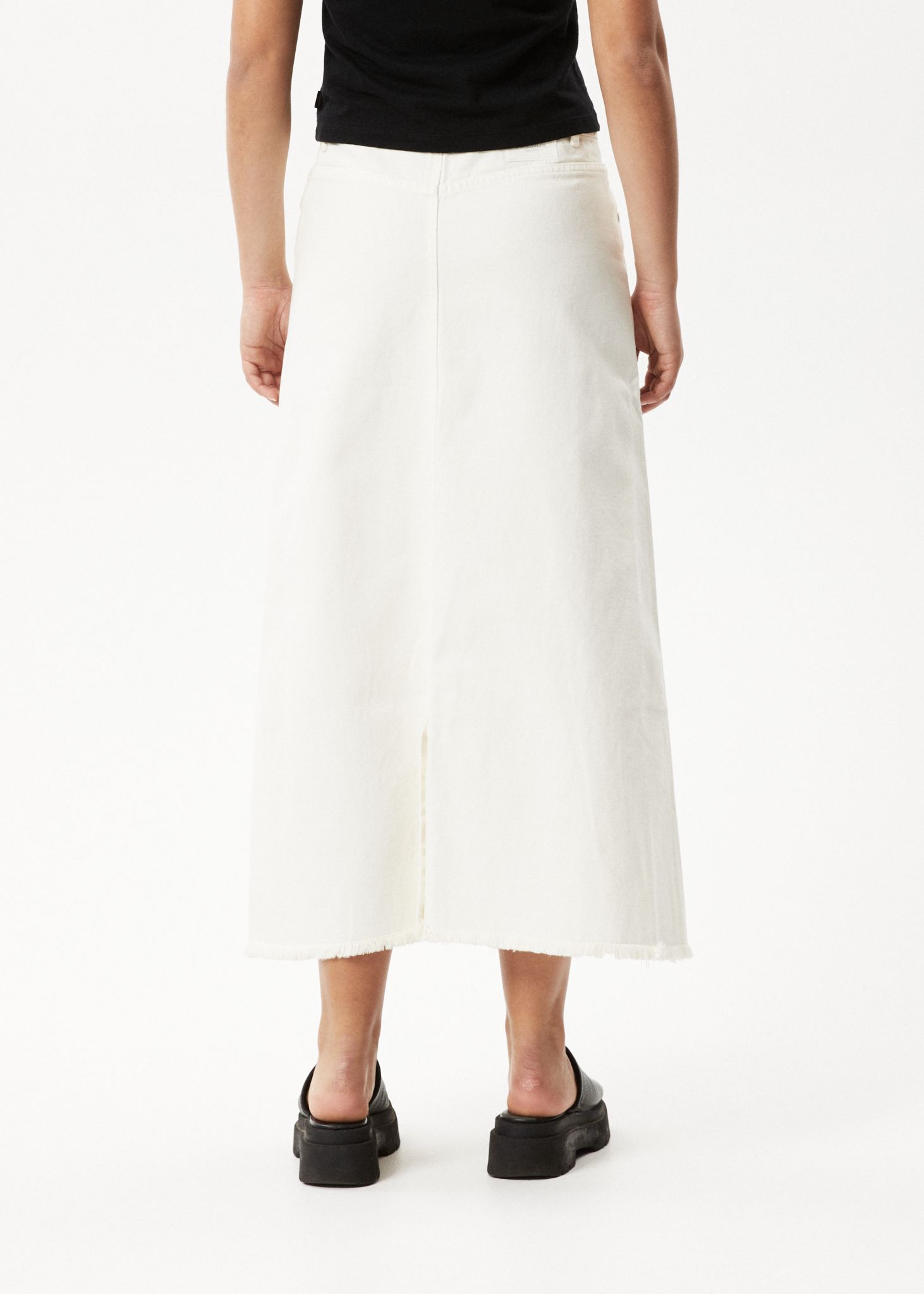 Afends Womens Chichi - Organic Denim Midi Skirt - Off White sold by Afends product image thumbnail 6
