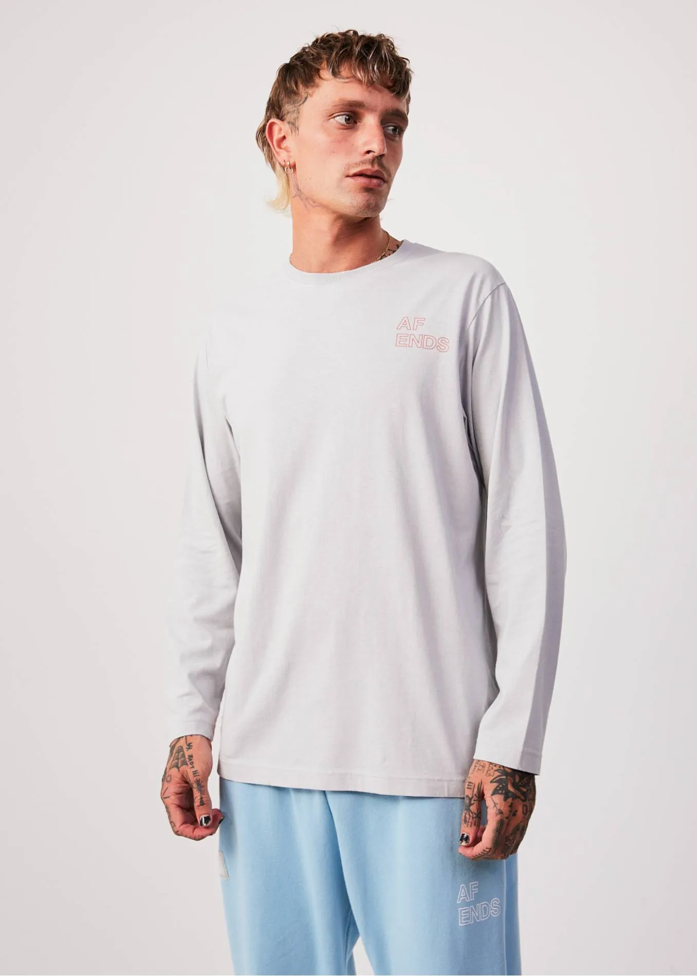 AFENDS Unisex Conditional - Unisex Oversized Long Sleeve T-Shirt - Smoke sold by Afends
