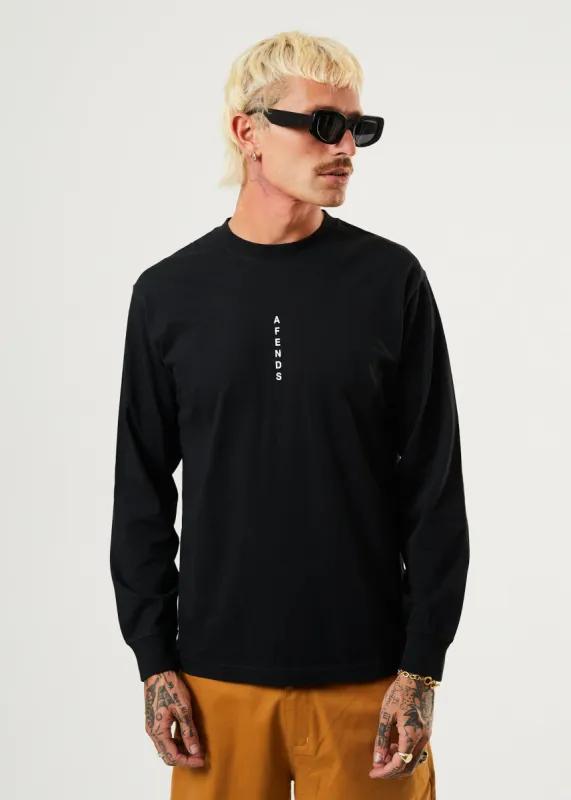 AFENDS Mens Machine - Long Sleeve T-Shirt - Black sold by Afends
