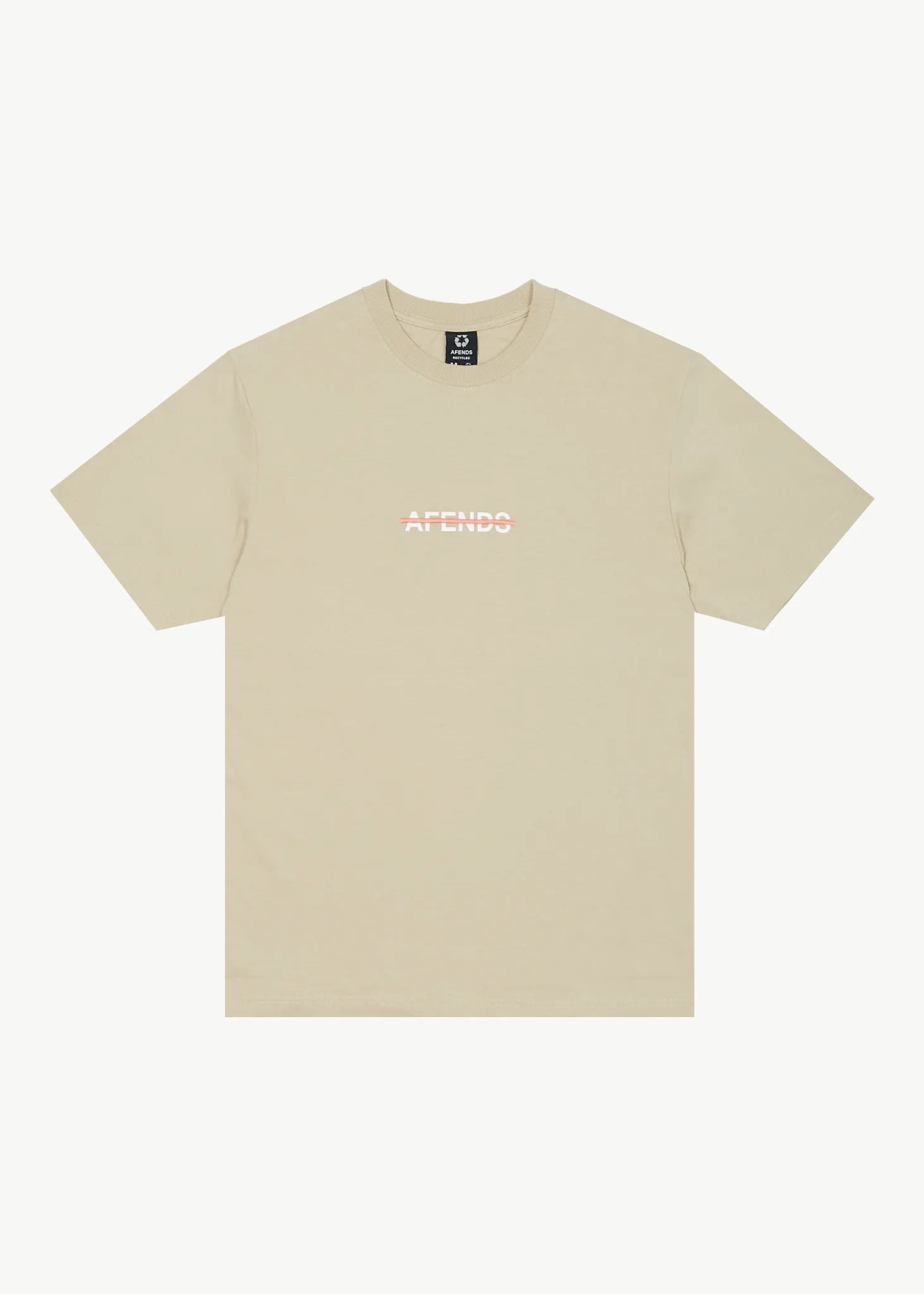 AFENDS Mens Liquid - Retro Logo T-Shirt - Cement sold by Afends