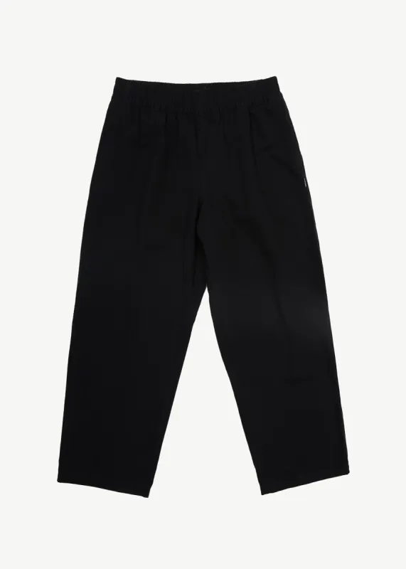 AFENDS Mens Ninety Eights - Baggy Elastic Waist Pants - Black sold by Afends