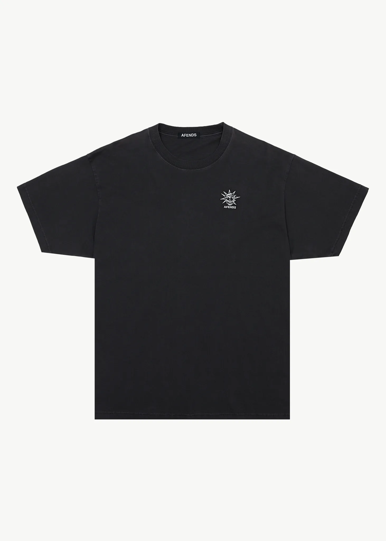 AFENDS Mens Graveyard - Boxy Tee - Stone Black sold by Afends