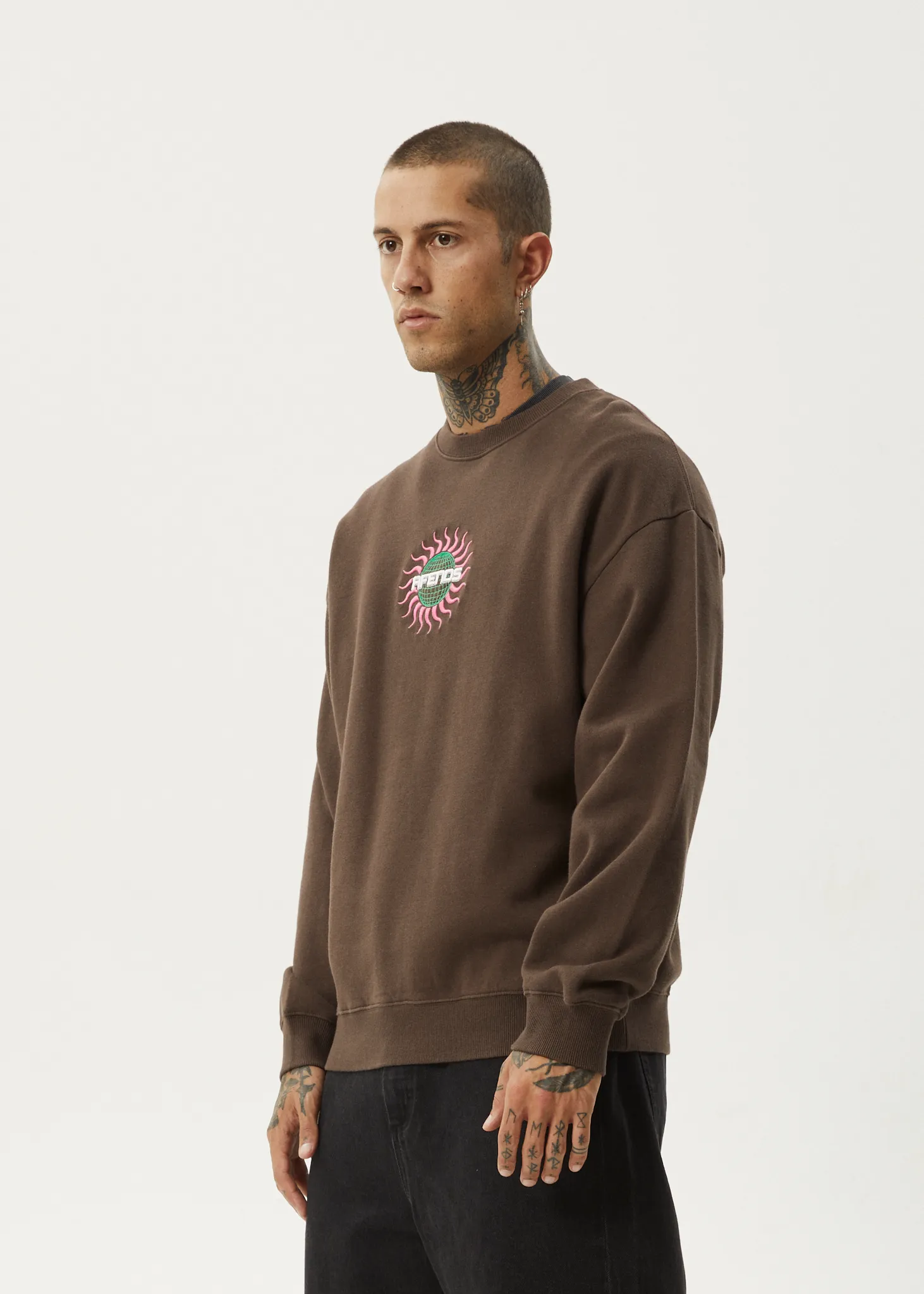 AFENDS Mens Solar Flare - Crew Neck - Coffee sold by Afends product image thumbnail 3