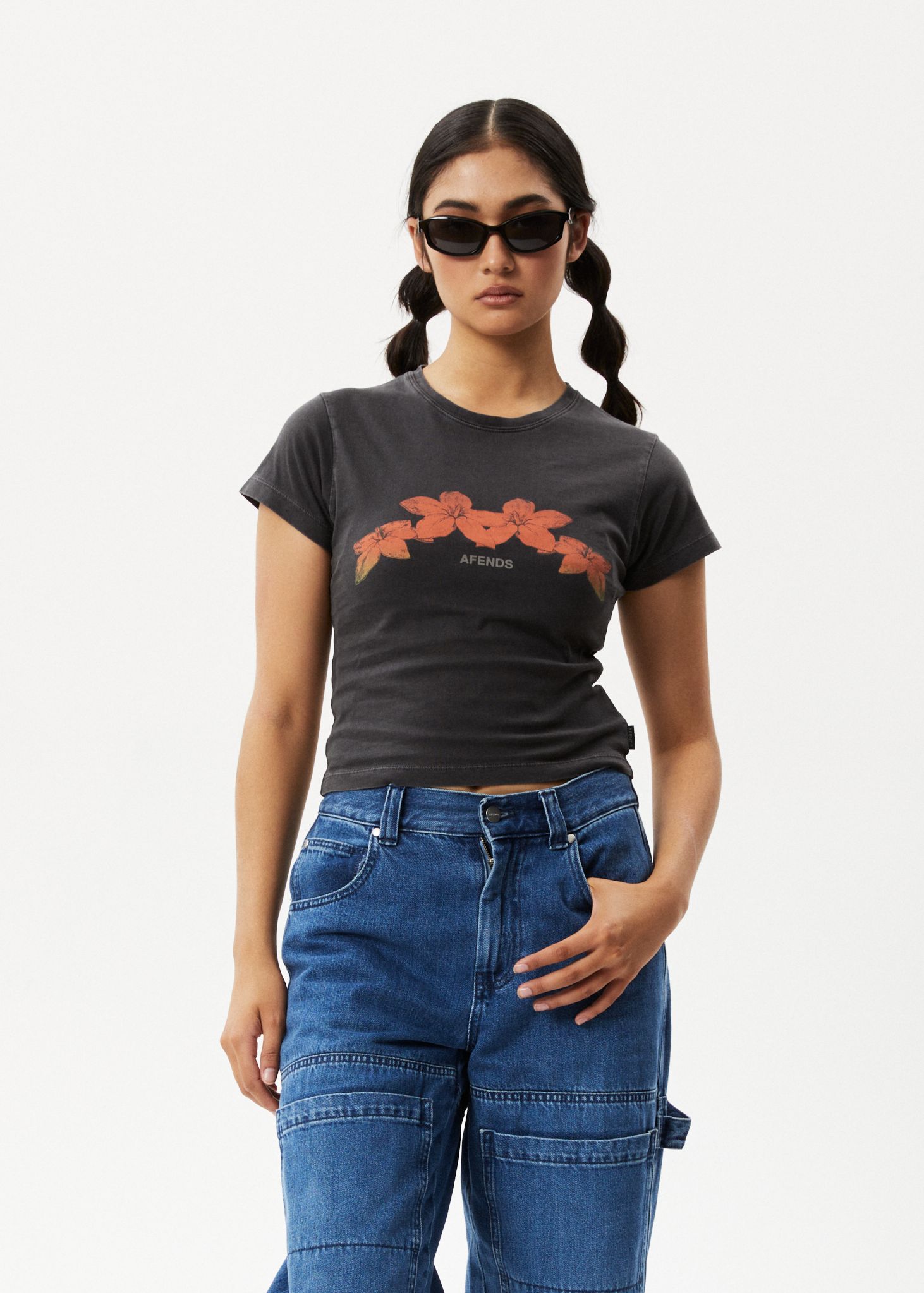 AFENDS Womens Intergalactic - Baby T-Shirt - Stone Black sold by Afends