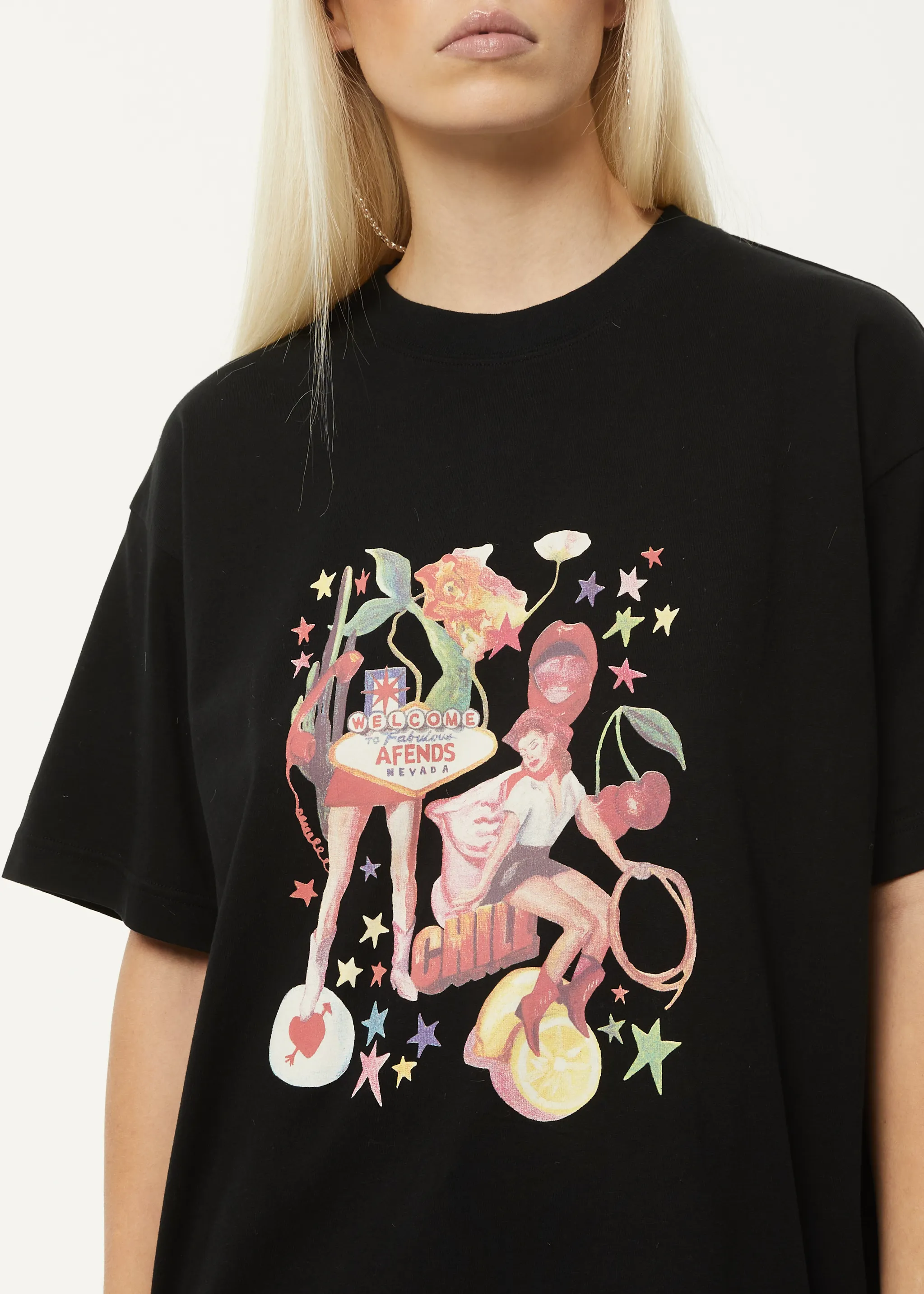 AFENDS Womens Josie Slay - Oversized Graphic T-Shirt - Black sold by Afends product image thumbnail 2