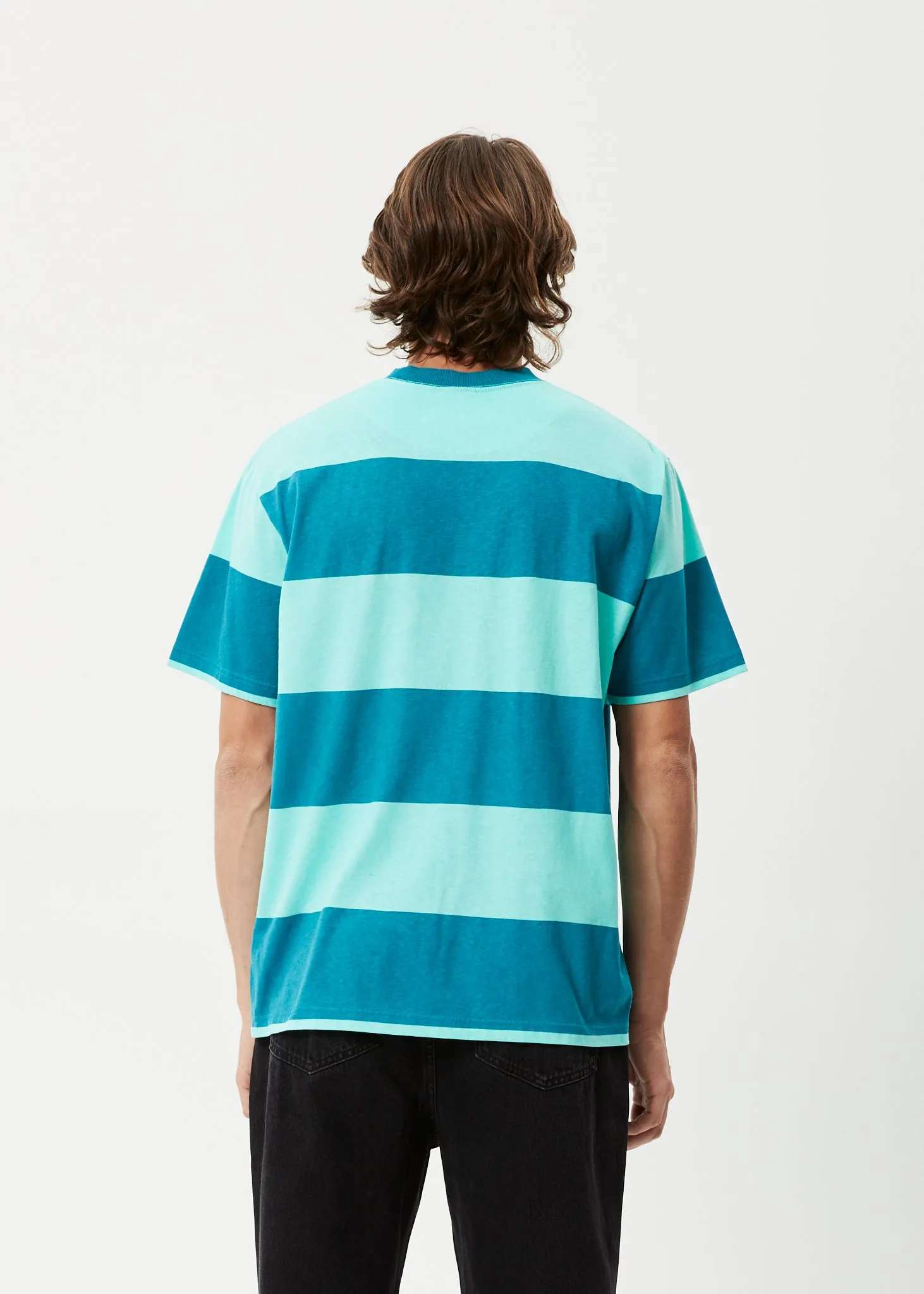 AFENDS Mens Continual - Retro Graphic Logo T-Shirt - Jade Stripe sold by Afends product image thumbnail 3
