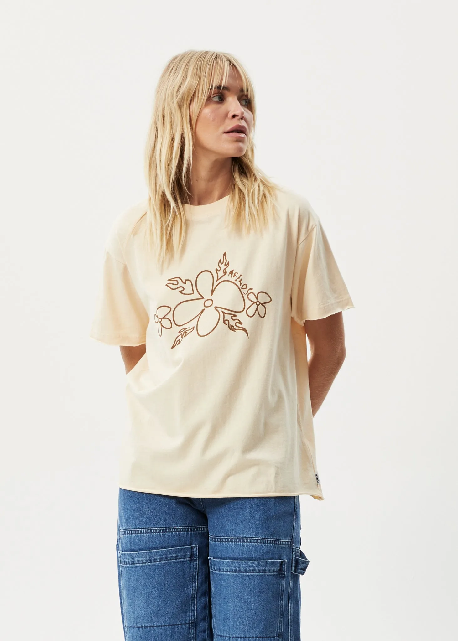 AFENDS Womens Island - Oversized T-Shirt - Sand sold by Afends product image thumbnail 2