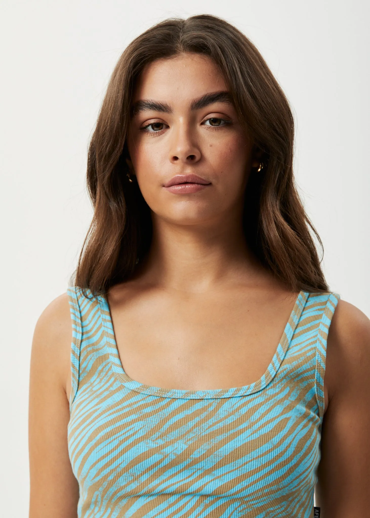 AFENDS Womens Adi - Rib Sleeveless Top - Blue Stripe sold by Afends product image thumbnail 2