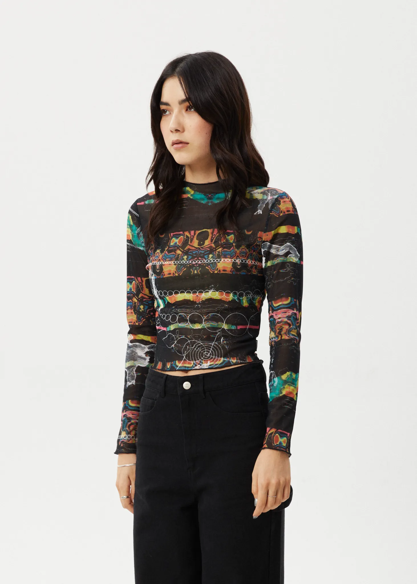 AFENDS Womens Astral - Sheer Long Sleeve Top - Black sold by Afends product image thumbnail 3