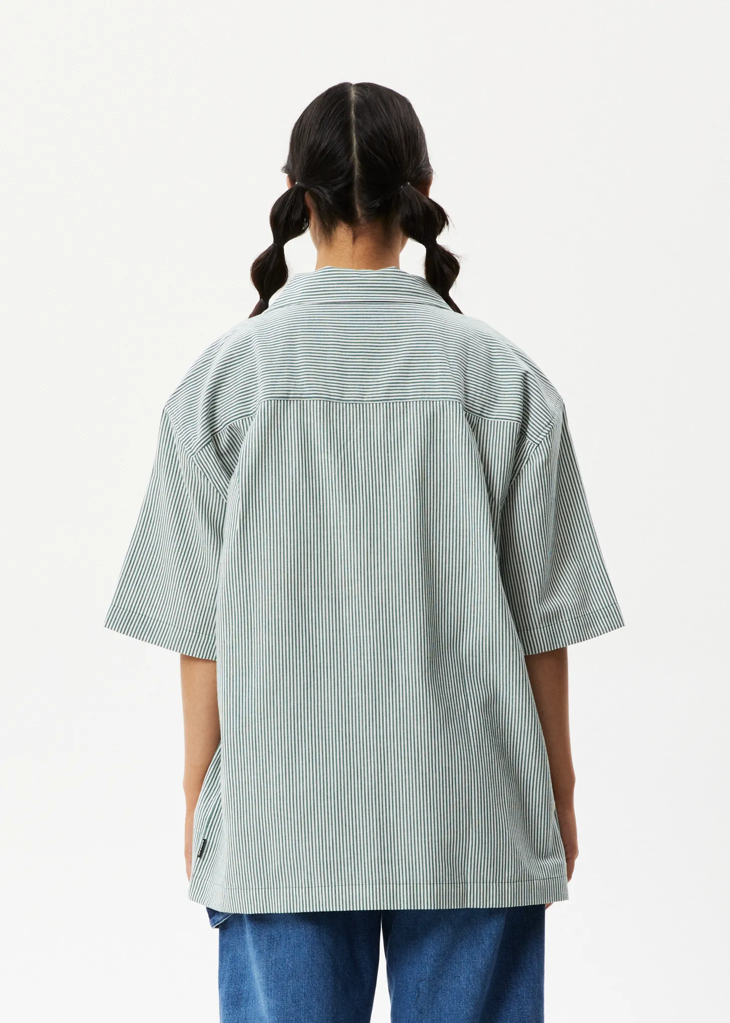 AFENDS Mens Intergalactic - Short Sleeve Shirt - Emerald Stripe sold by Afends product image thumbnail 4