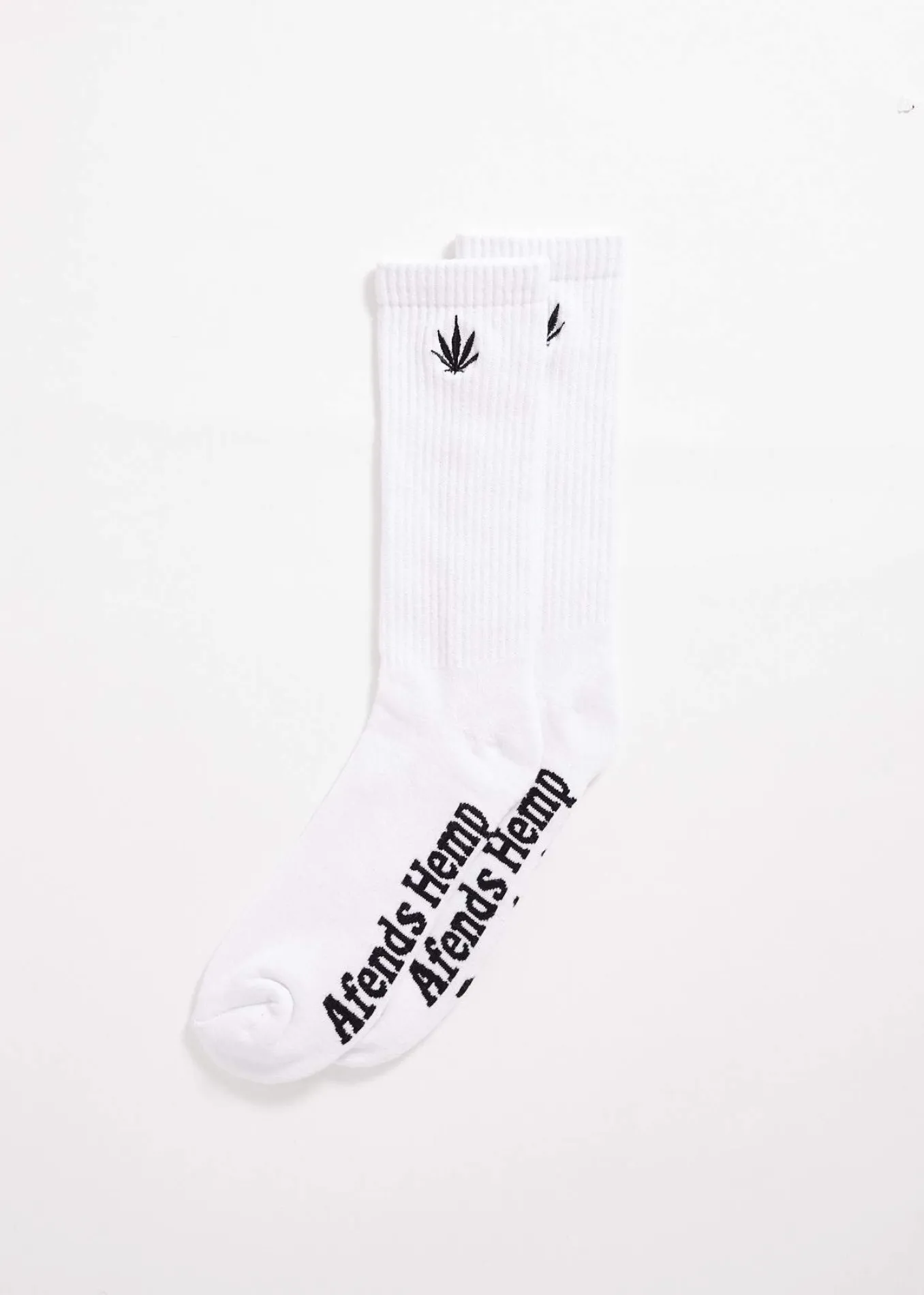 AFENDS Unisex Happy - Socks One Pack - White sold by Afends