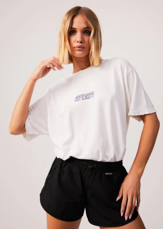 AFENDS Womens Pearly - Oversized T-Shirt - White sold by Afends