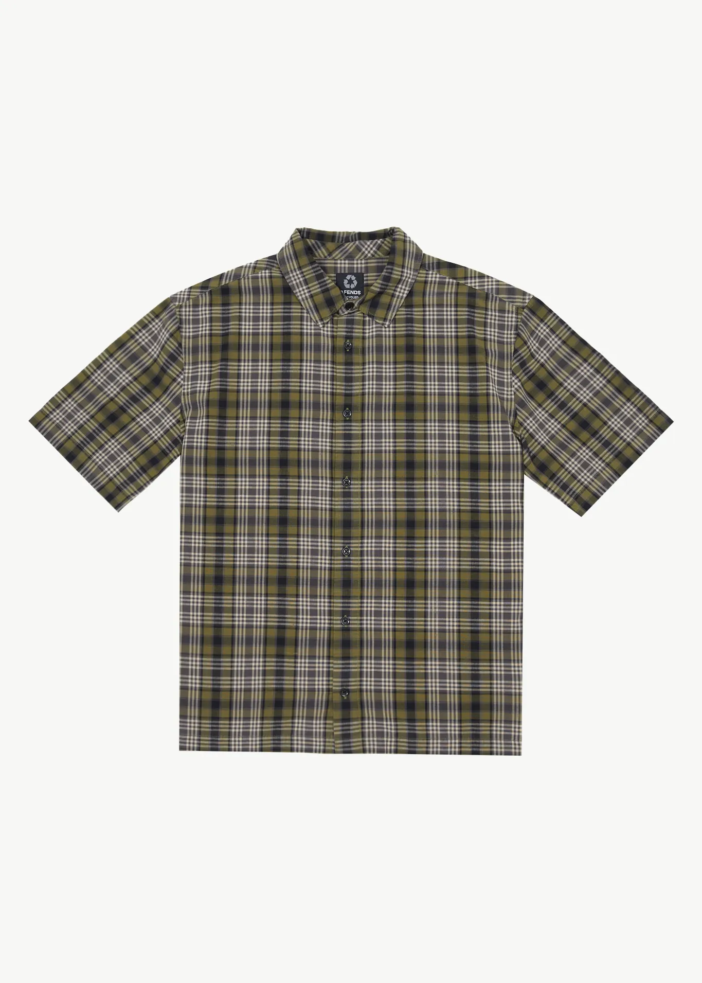 AFENDS Mens Check Out - Short Sleeve Shirt - Military Check sold by Afends