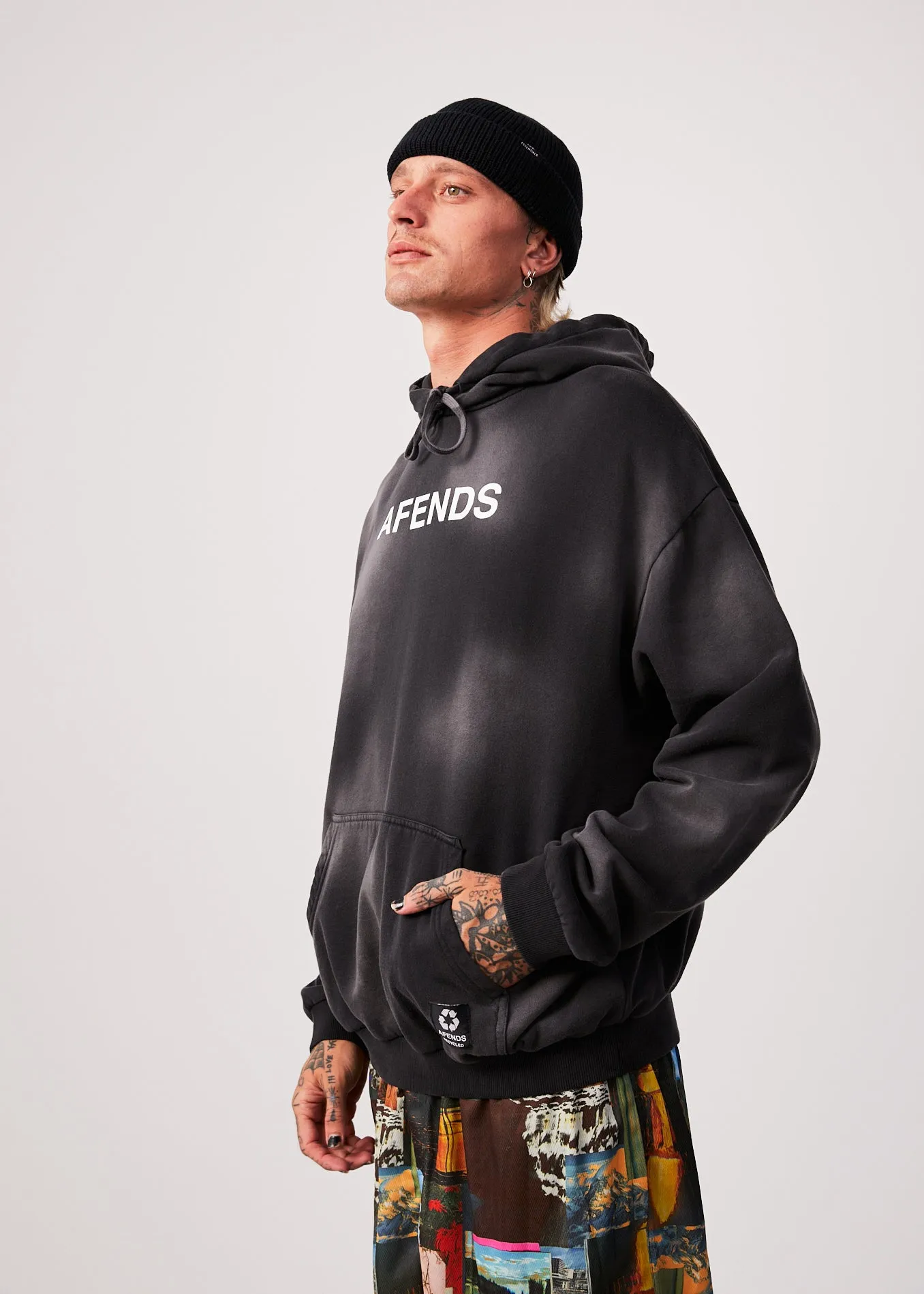 AFENDS Mens Millions - Hoodie - Worn Black sold by Afends product image thumbnail 4