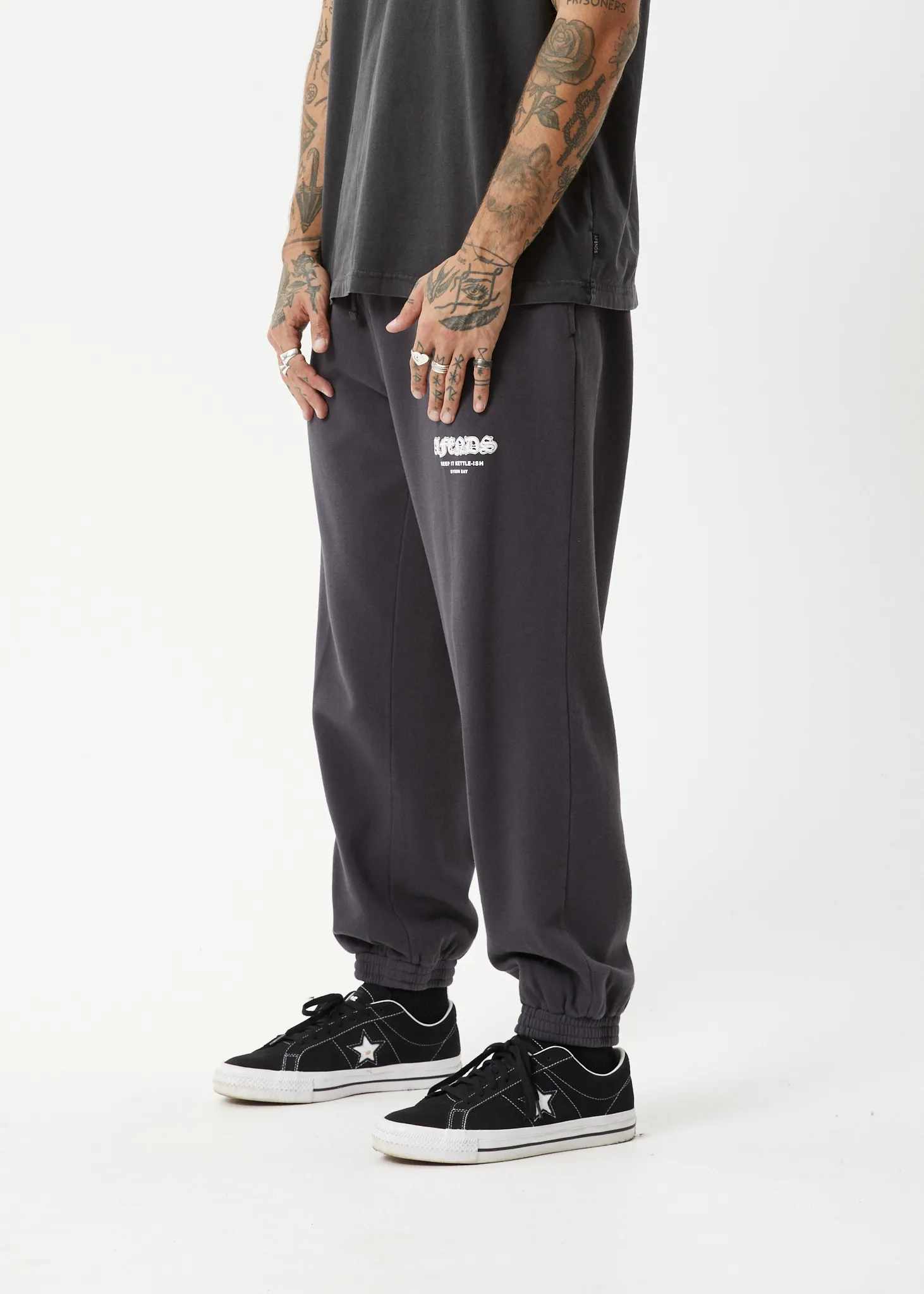 AFENDS Mens Gothic - Track Pant - Charcoal sold by Afends product image thumbnail 2