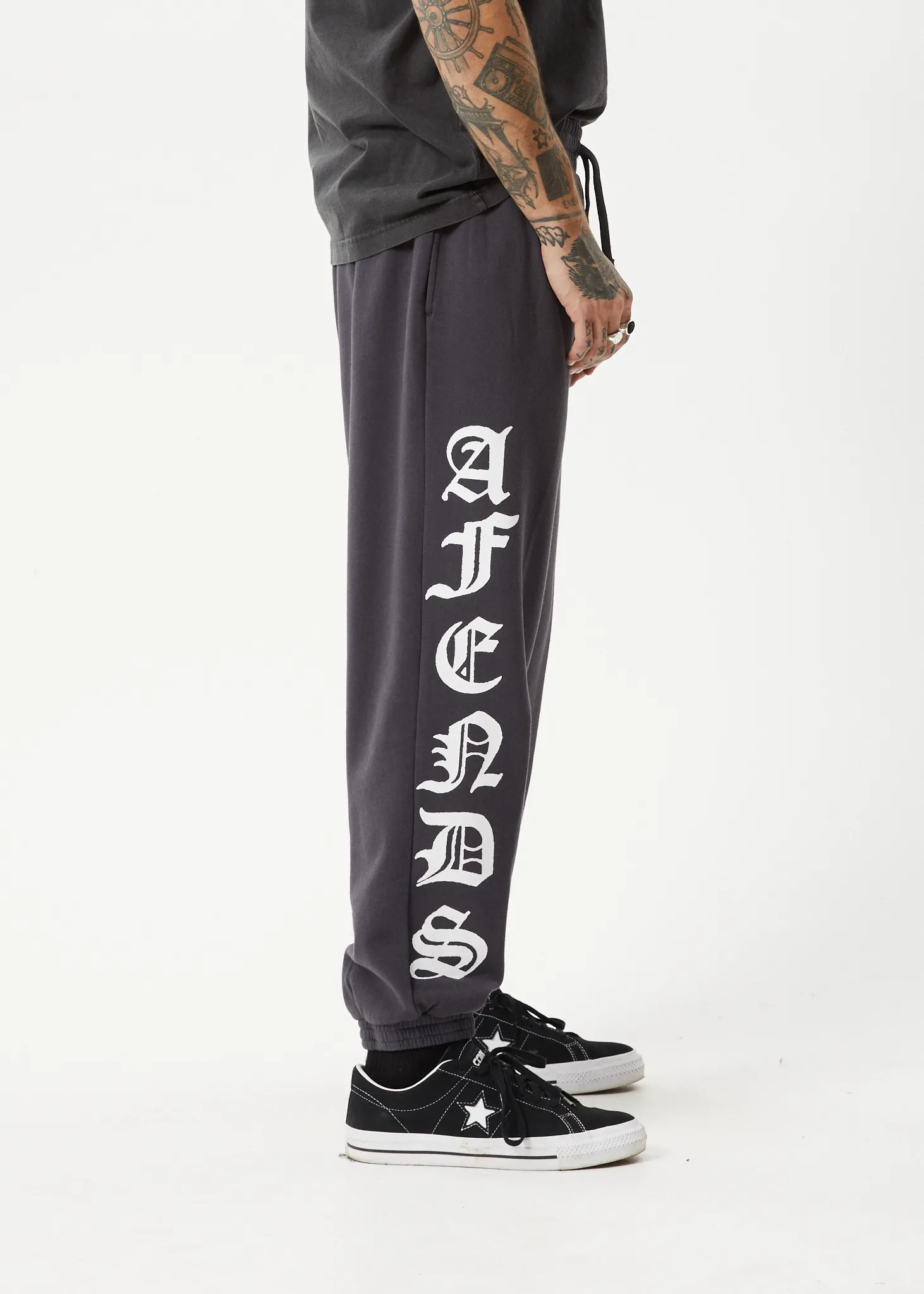 AFENDS Mens Gothic - Track Pant - Charcoal sold by Afends product image thumbnail 4