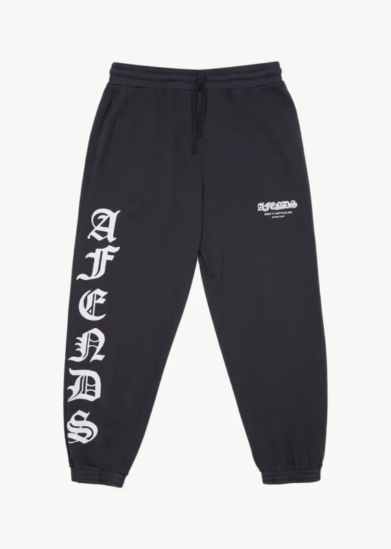 AFENDS Mens Gothic - Track Pant - Charcoal sold by Afends