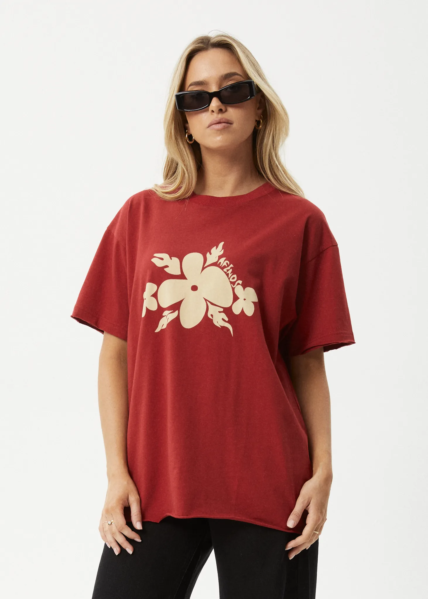 AFENDS Womens Island - Oversized T-Shirt - Ketchup sold by Afends