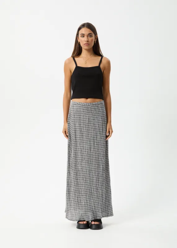 AFENDS Womens Asta Base - Seersucker Skirt - Steel Check sold by Afends