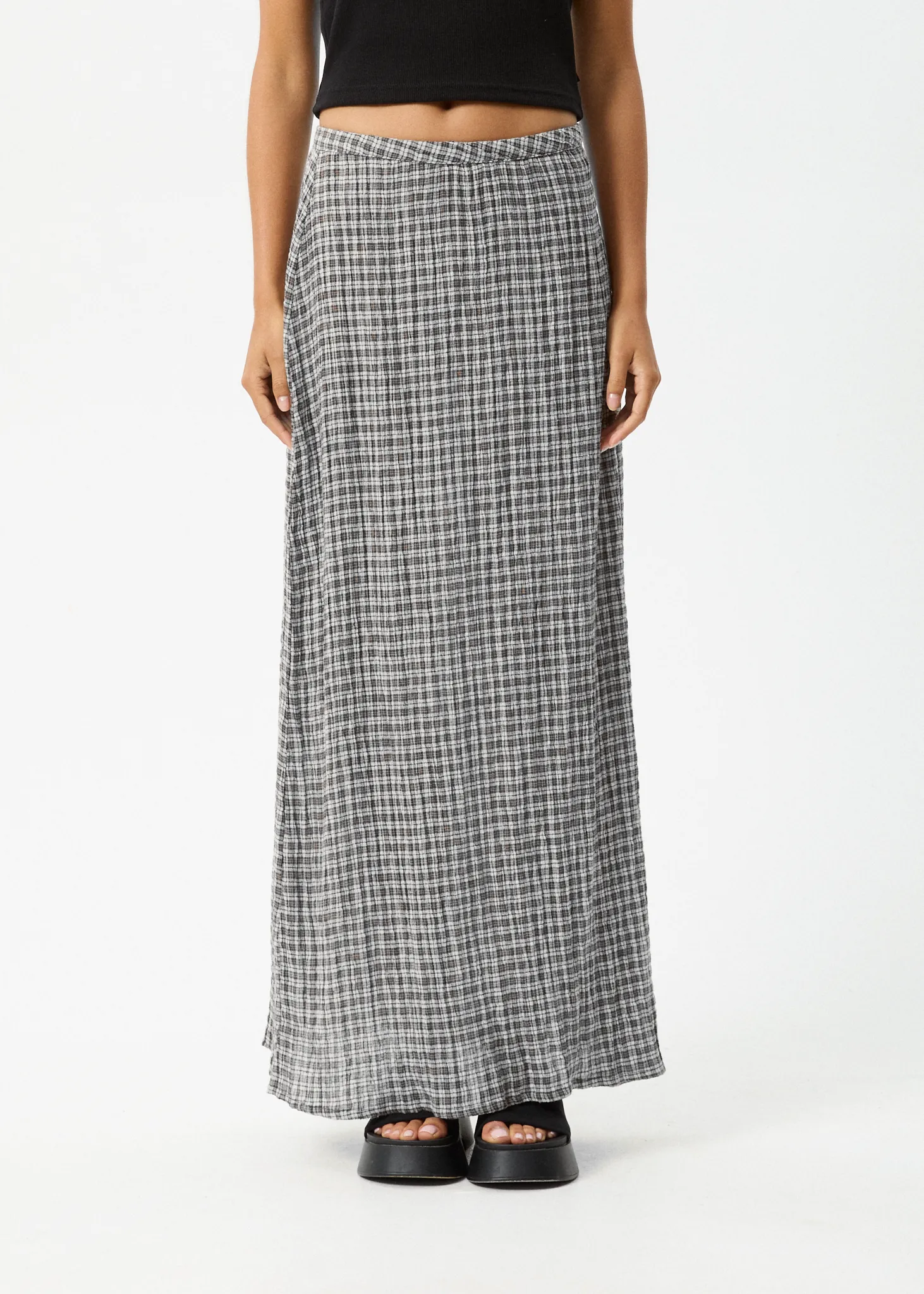 AFENDS Womens Asta Base - Seersucker Skirt - Steel Check sold by Afends product image thumbnail 2